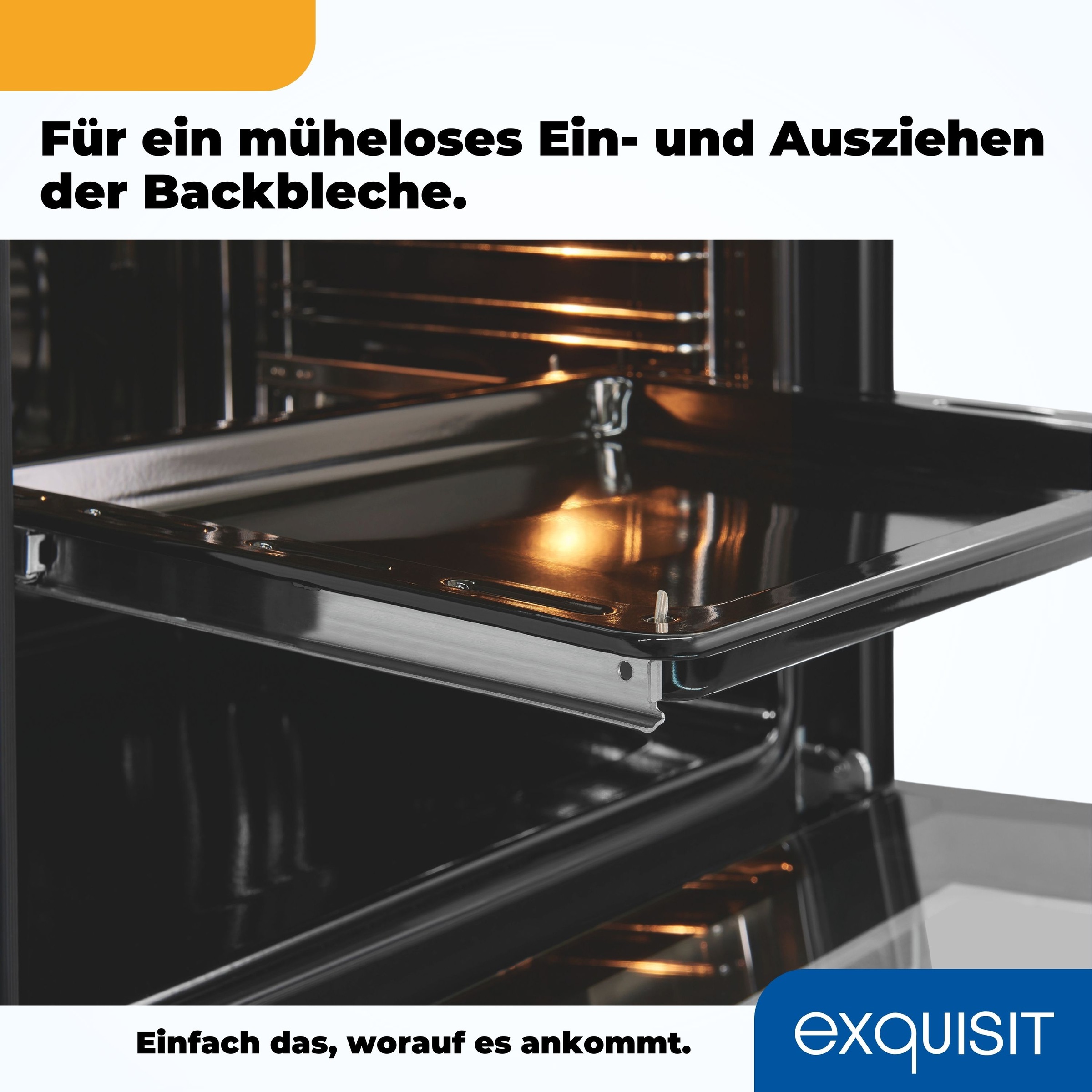 exquisit Backofen  »EBE76-9-H-020 weiss«, mit 1-fach-Teleskopauszug, Heißluft&Pizzastufe - ideal für ein Pizzabacken zuhause!Timer-Funktion