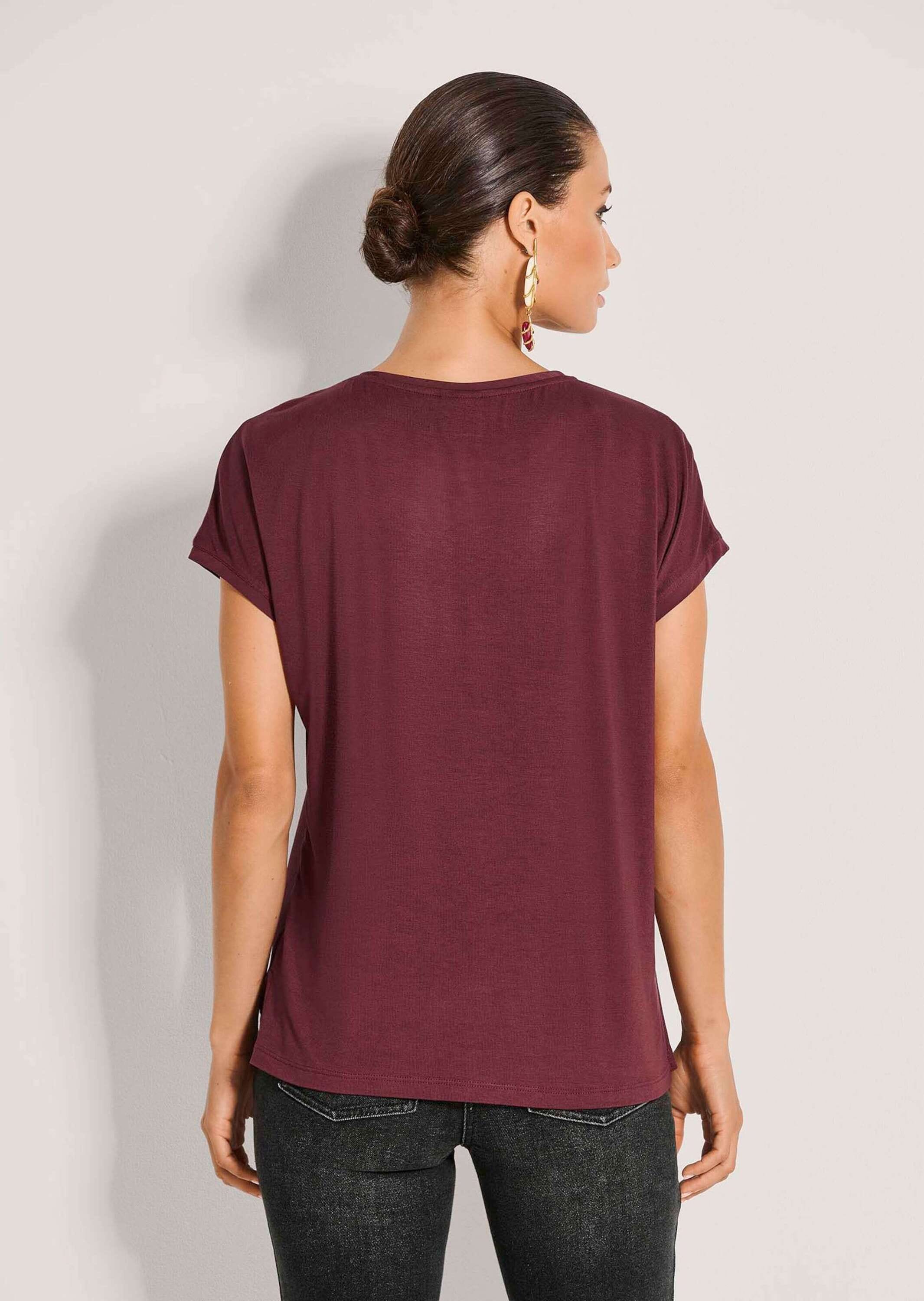 MADELEINE Kurzarmshirt »Blusenshirt Fließendes Viskose-Shirt mit Jersey-Rücken«