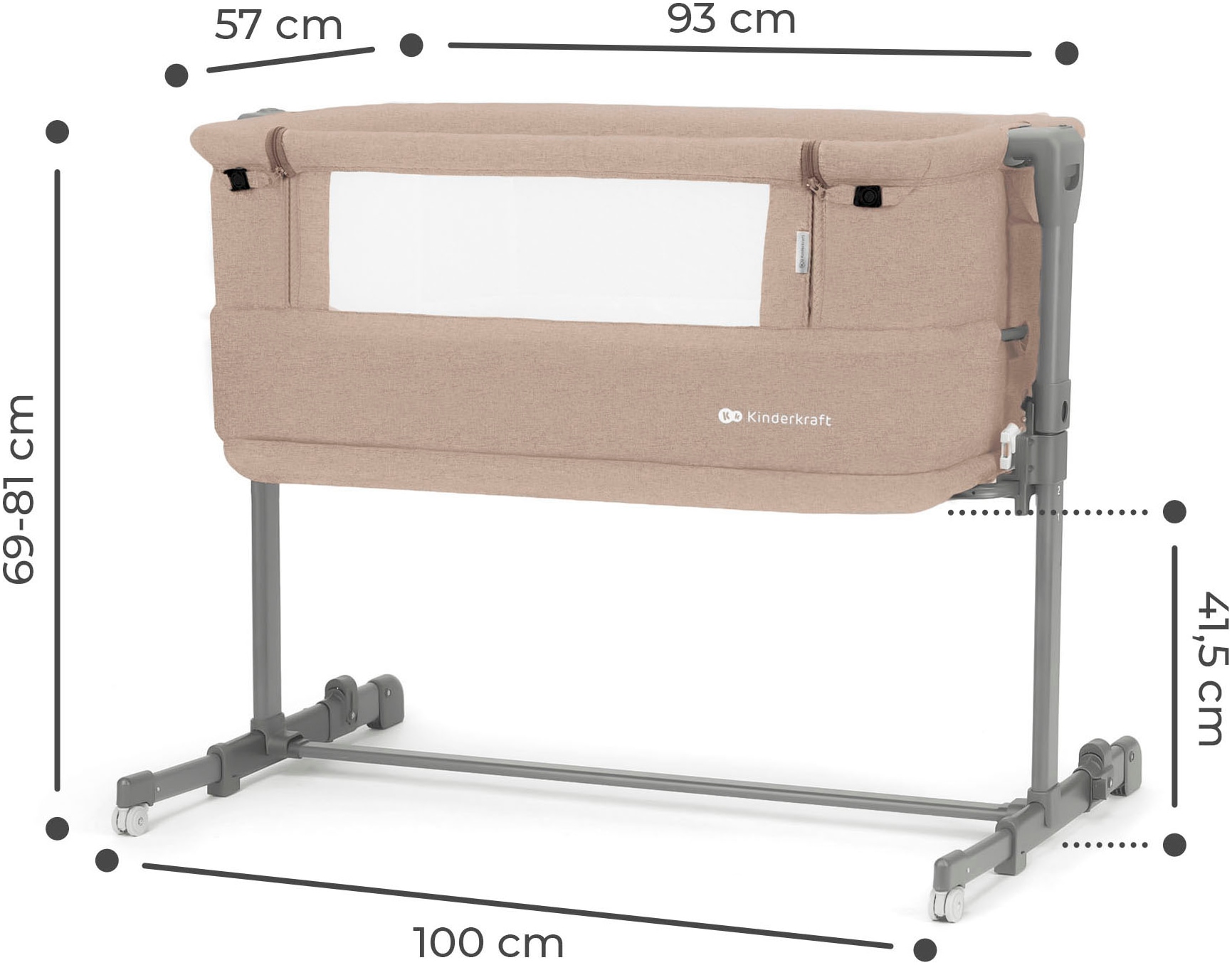 Kinderkraft Beistellbett »NESTE GROW«