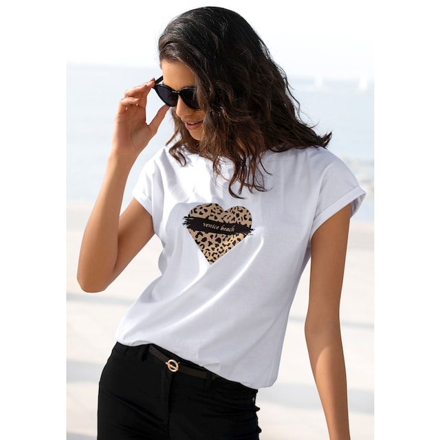 Venice Beach Kurzarmshirt, mit Frontprint, T-Shirt aus Baumwolle, lockere  Passform online bei OTTO