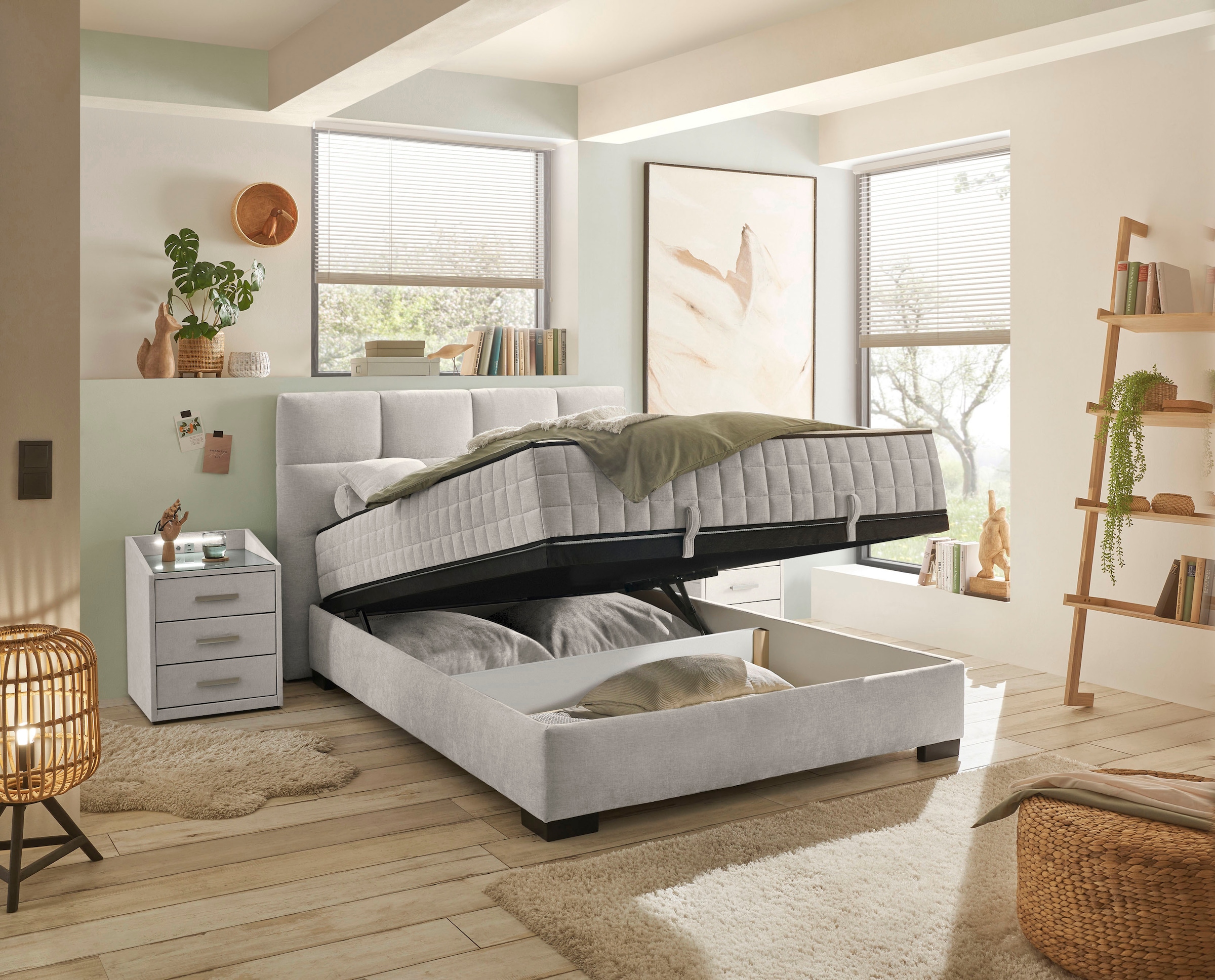 ED EXCITING DESIGN Boxbett »Nagol« mit Bettkasten, mit Wendematratze, erhältlich in verschiedenen Breiten