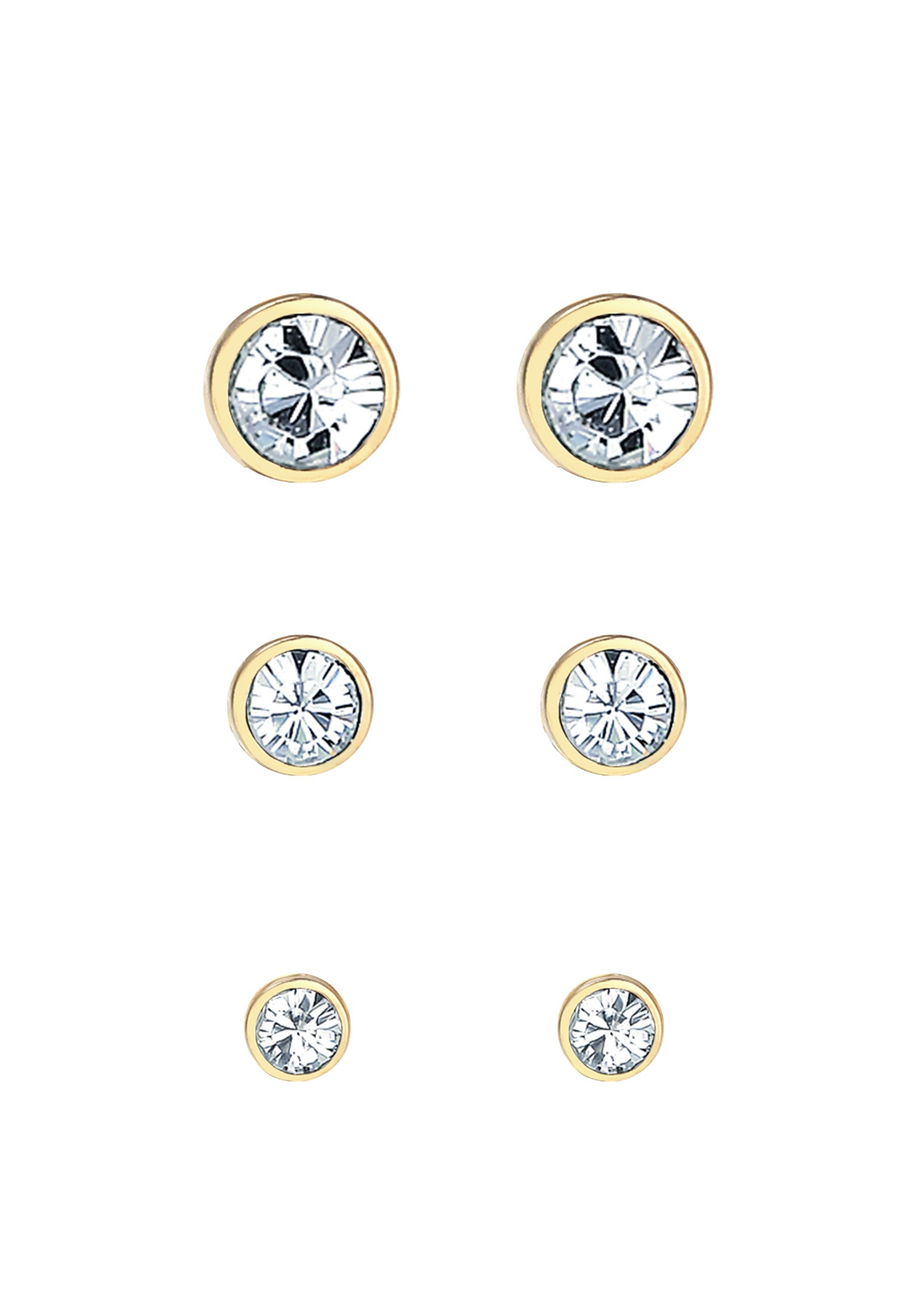 Elli Ohrstecker-Set »Ohrringe Stecker Kristalle (3 tlg) 925 Silber«