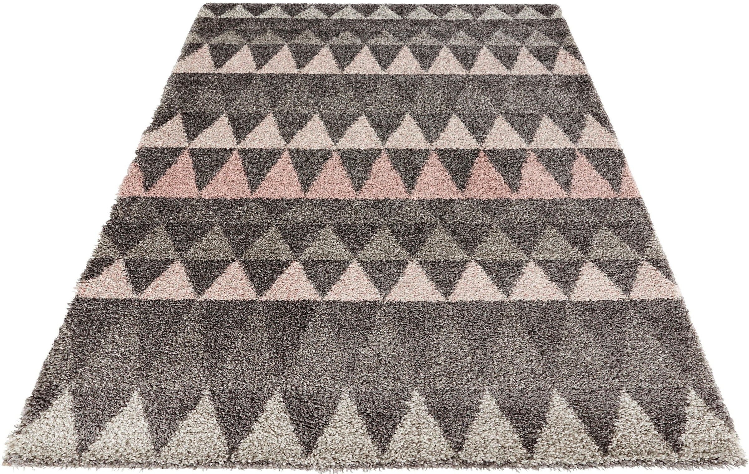 MINT RUGS Hochflor-Teppich »Triangle«, rechteckig, 35 mm Höhe, besonders weich durch Microfaser, Wohnzimmer