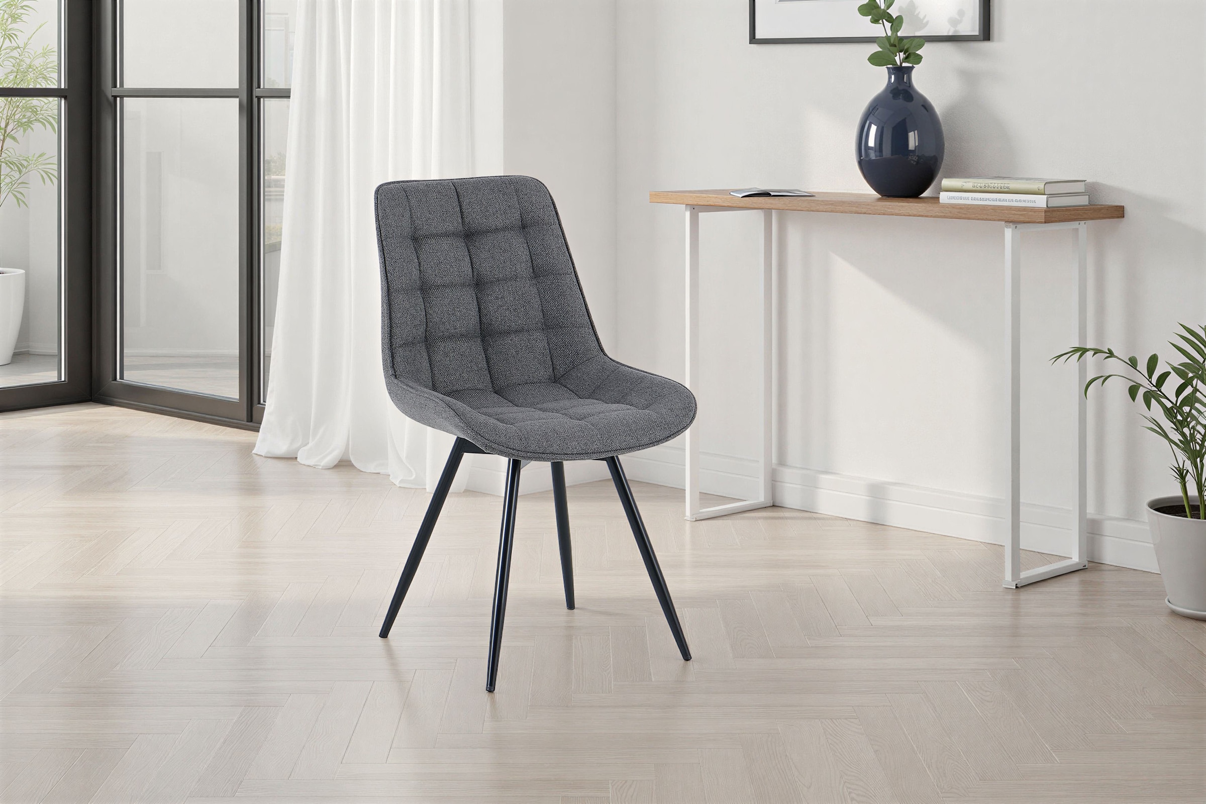 OTTO home Esszimmerstuhl »Catania« (Set) 2 Stk.bequemer Stuhl, 360 Grad drehbar in verschiedenen Stoffen und Farben.