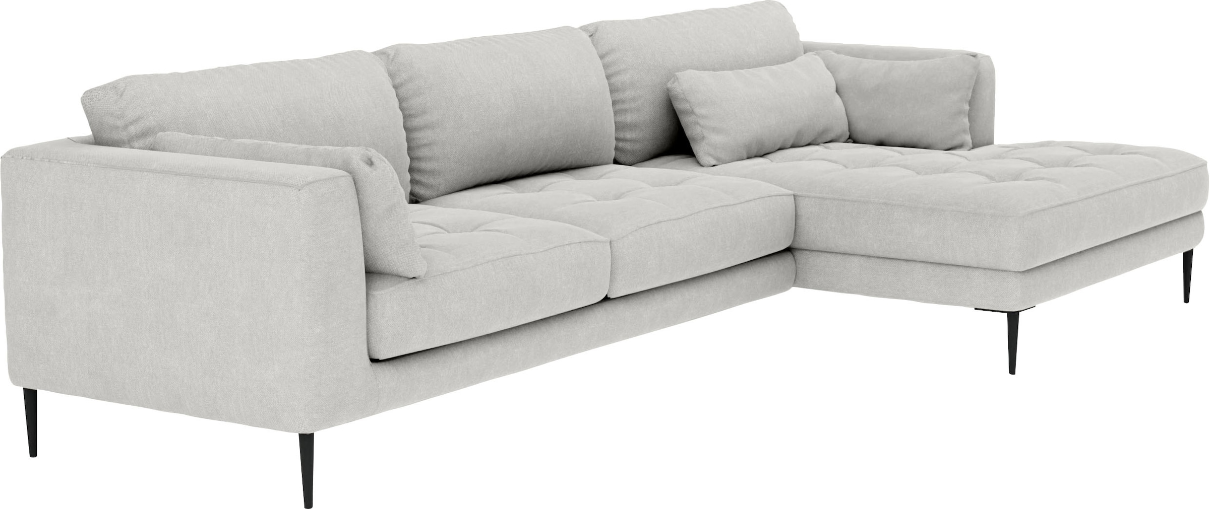 TRENDMANUFAKTUR Ecksofa »Luzi, wahlweise mit Schlaffunktion & Bettkasten. L-Form«, Designsofa mit tollem Sitzkomfort, Metallfüße schwarz, Breite 280 cm