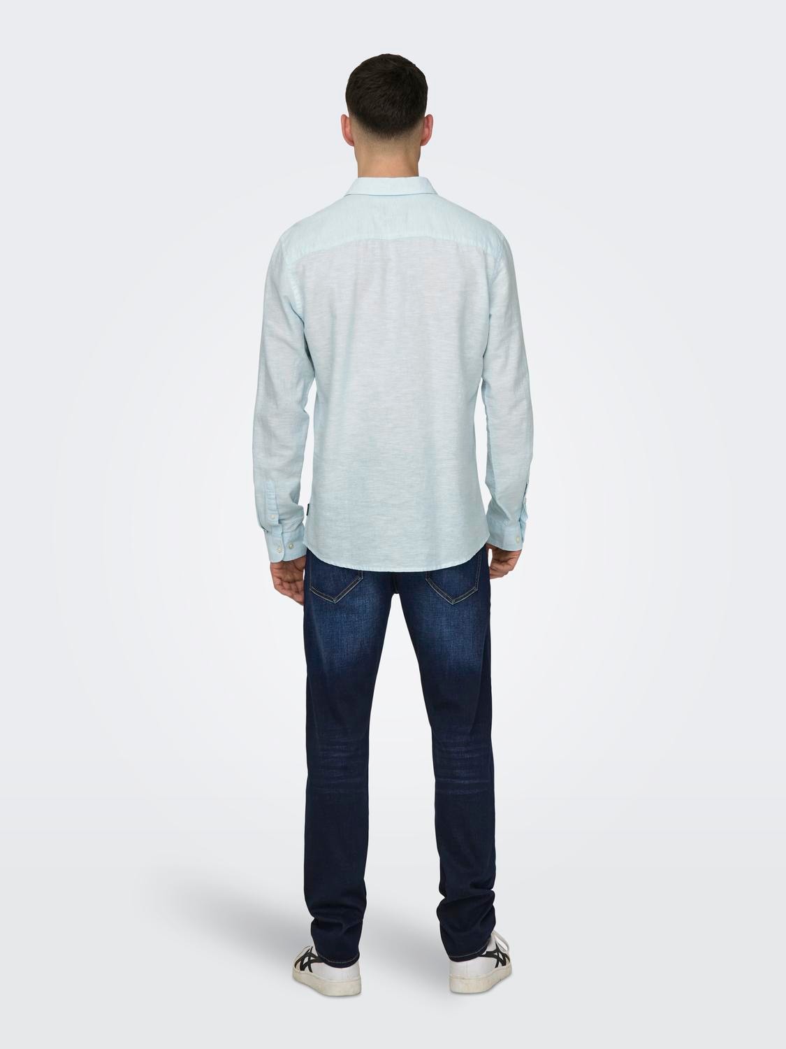ONLY & SONS Langarmhemd »ONSCAIDEN LS SOLID LINEN SHIRT NOOS«