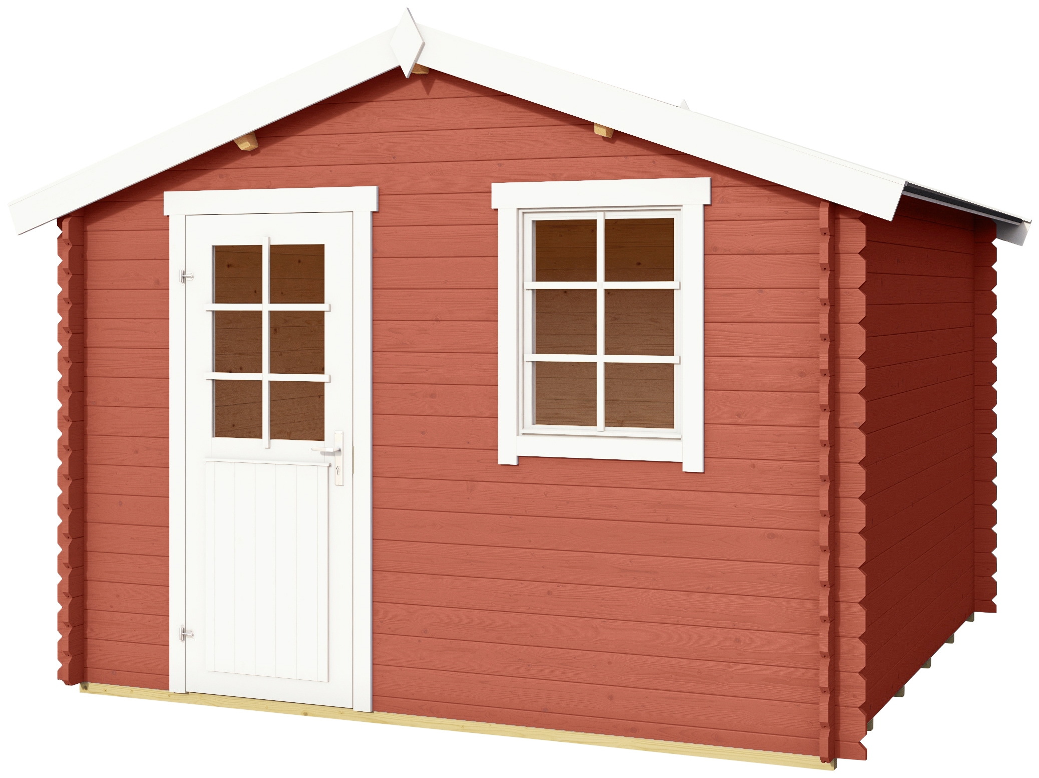 LASITA MAJA Gartenhaus »Wels 3«, Blochbohlenhaus 28mm, Fundamentmass 3000x3000, SCHWEDENROT