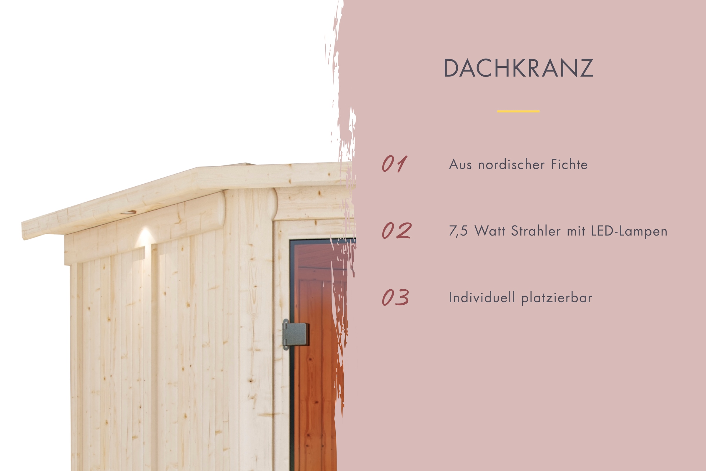 Karibu Sauna »Soraja« Set,  Ofen 9 kW Bio externe Strg easy
