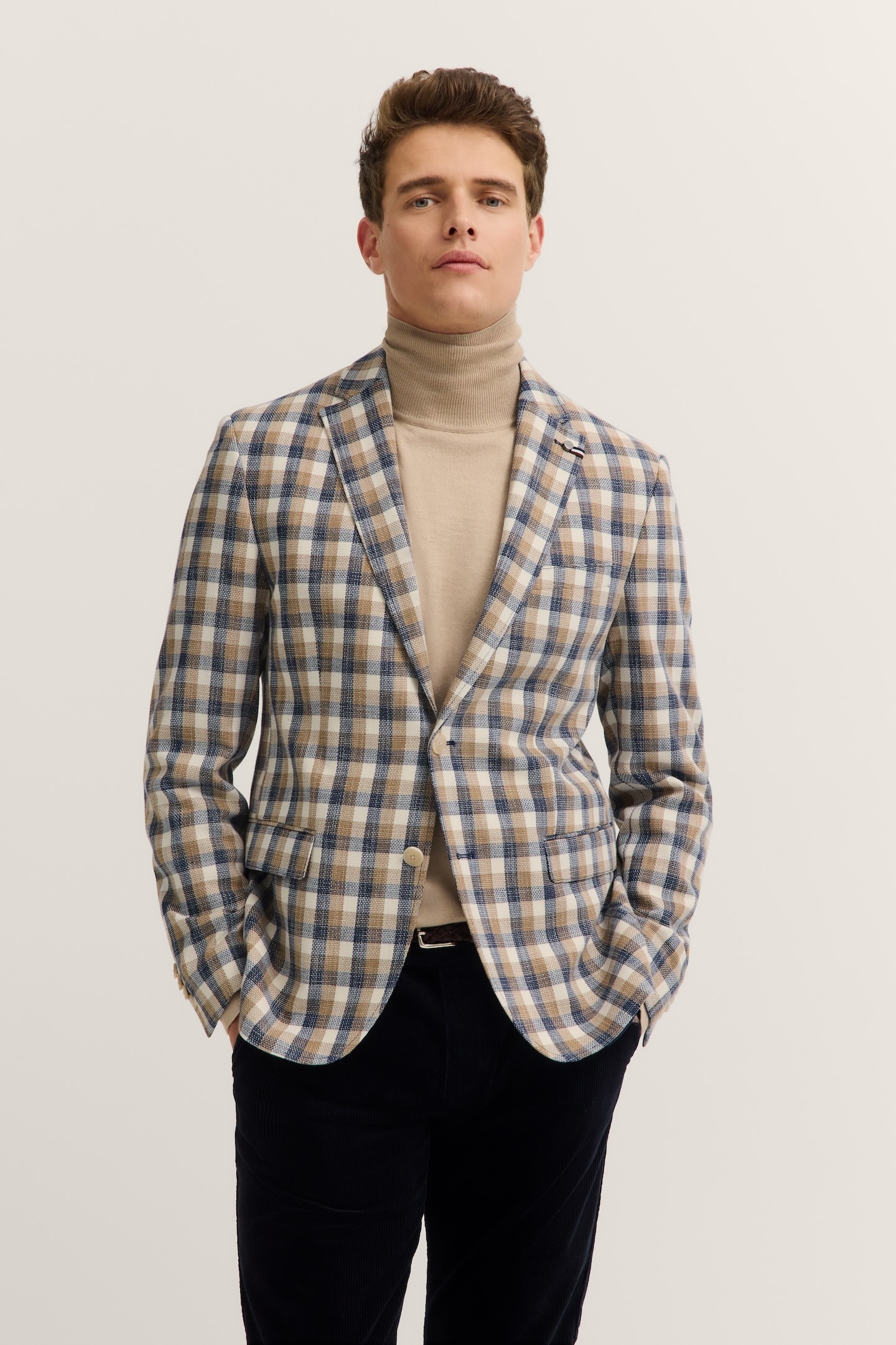 Bugatti Herren Sakko »Modern Fit« kariert mit Stretch-Futter in beige, Größe 50