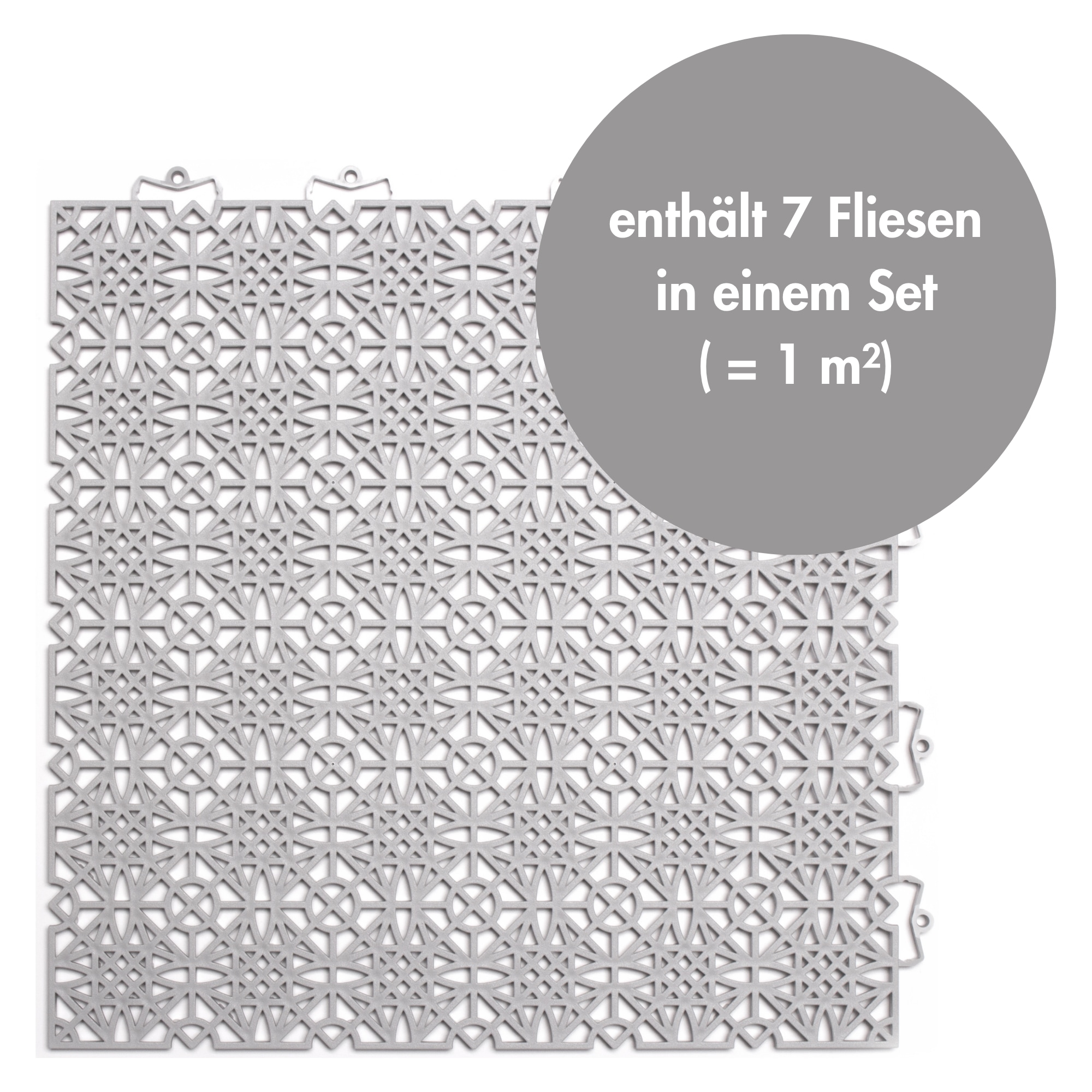 Andiamo Kunststoff-Fliesen »Terra Sol, Terrassenfliesen« Set, erhältlich mit 7 Stück (1 qm), 14 Stück (2 qm) oder 35 Stück (5 qm), 7 Stk. tlg. Klickfliesen, 38x38 cm, Balkon Bodenbelag, UV-beständig