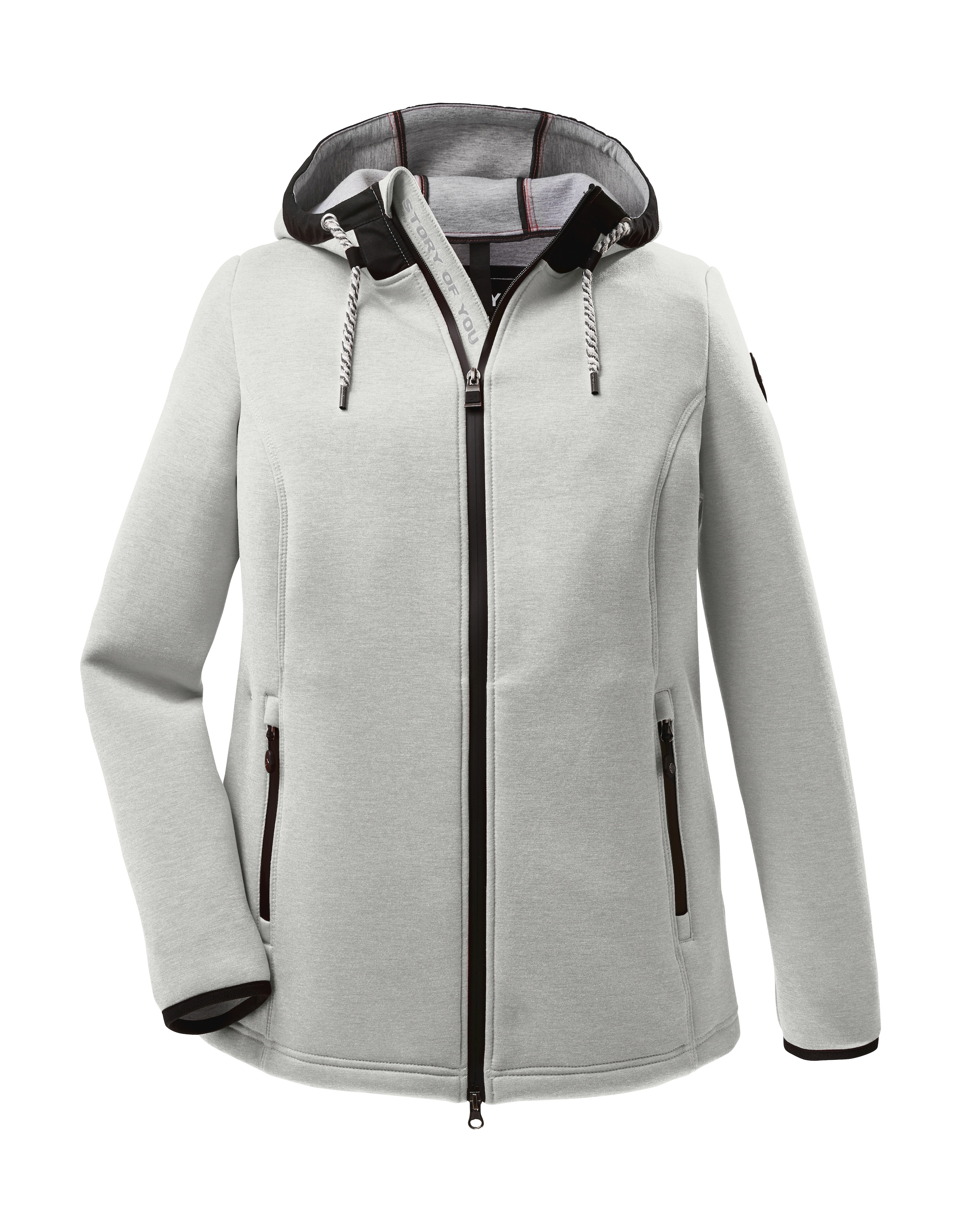 STOY Funktionsjacke »STS 1 WMN JCKT«, Elastische Scuba-Jacke mit verstellbarer Kapuze