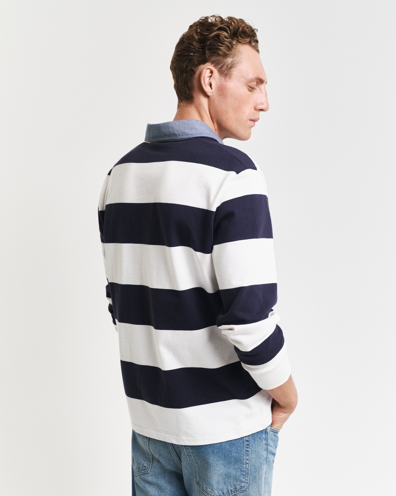 Gant Langarm-Poloshirt »REG CHAMBRAY STRIPE HEAVY RUGGER«