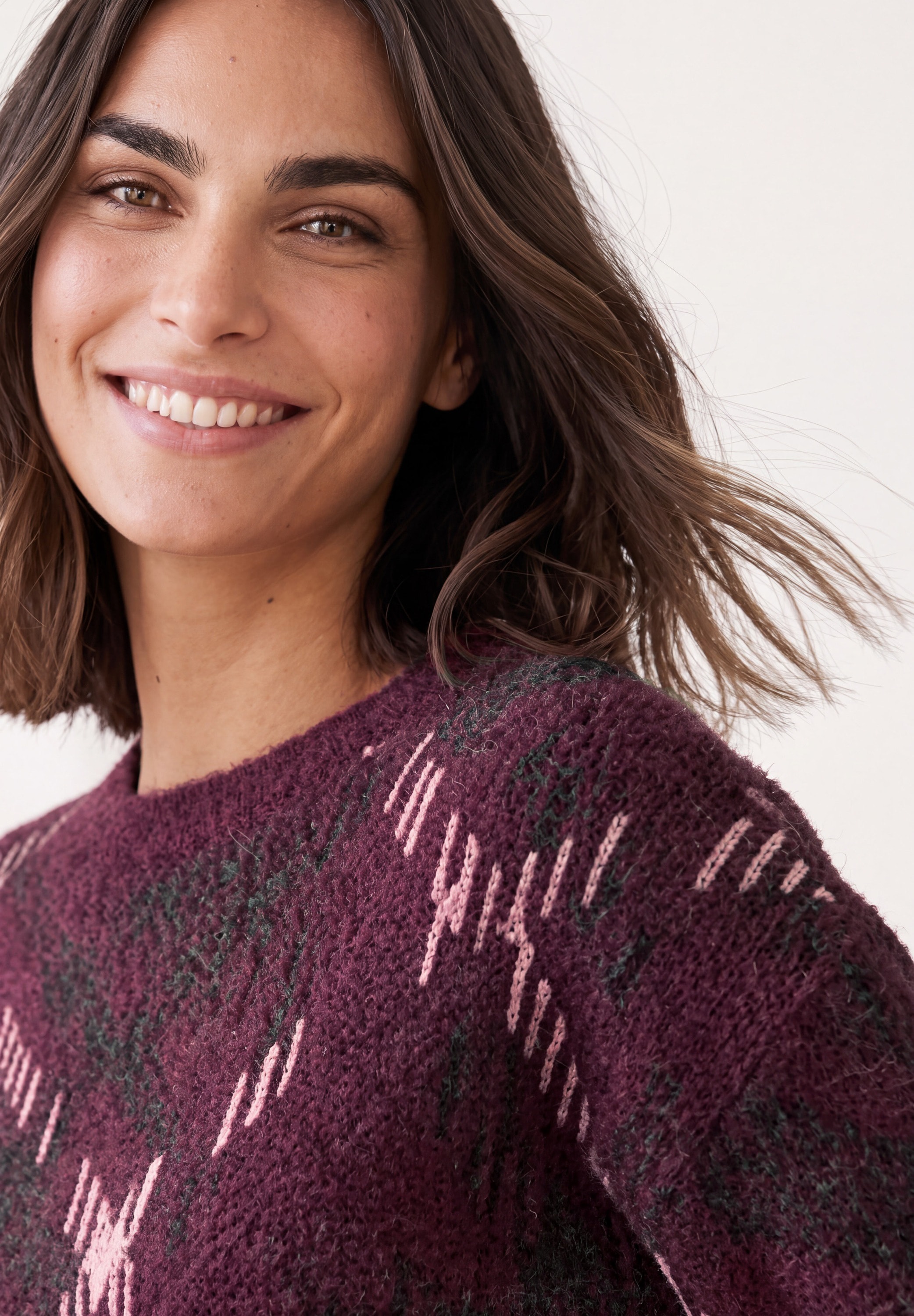 STREET ONE Jacquardpullover 3/4-Arm-Pullover mit Rundhals und Muster