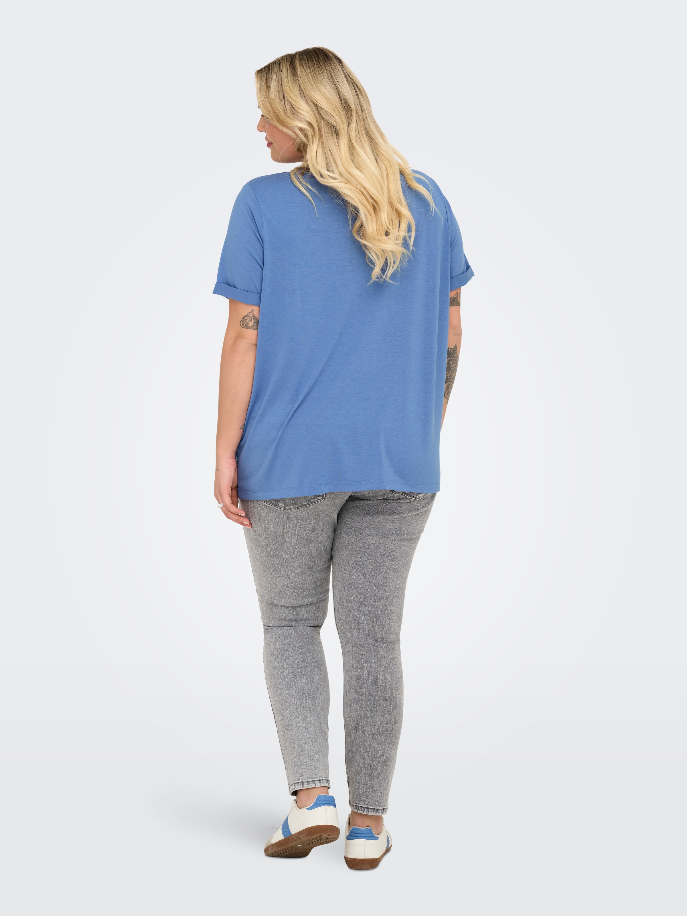 ONLY CARMAKOMA Kurzarmshirt »CARMOSTER S/S FOLD UP TOP JRS NOOS«