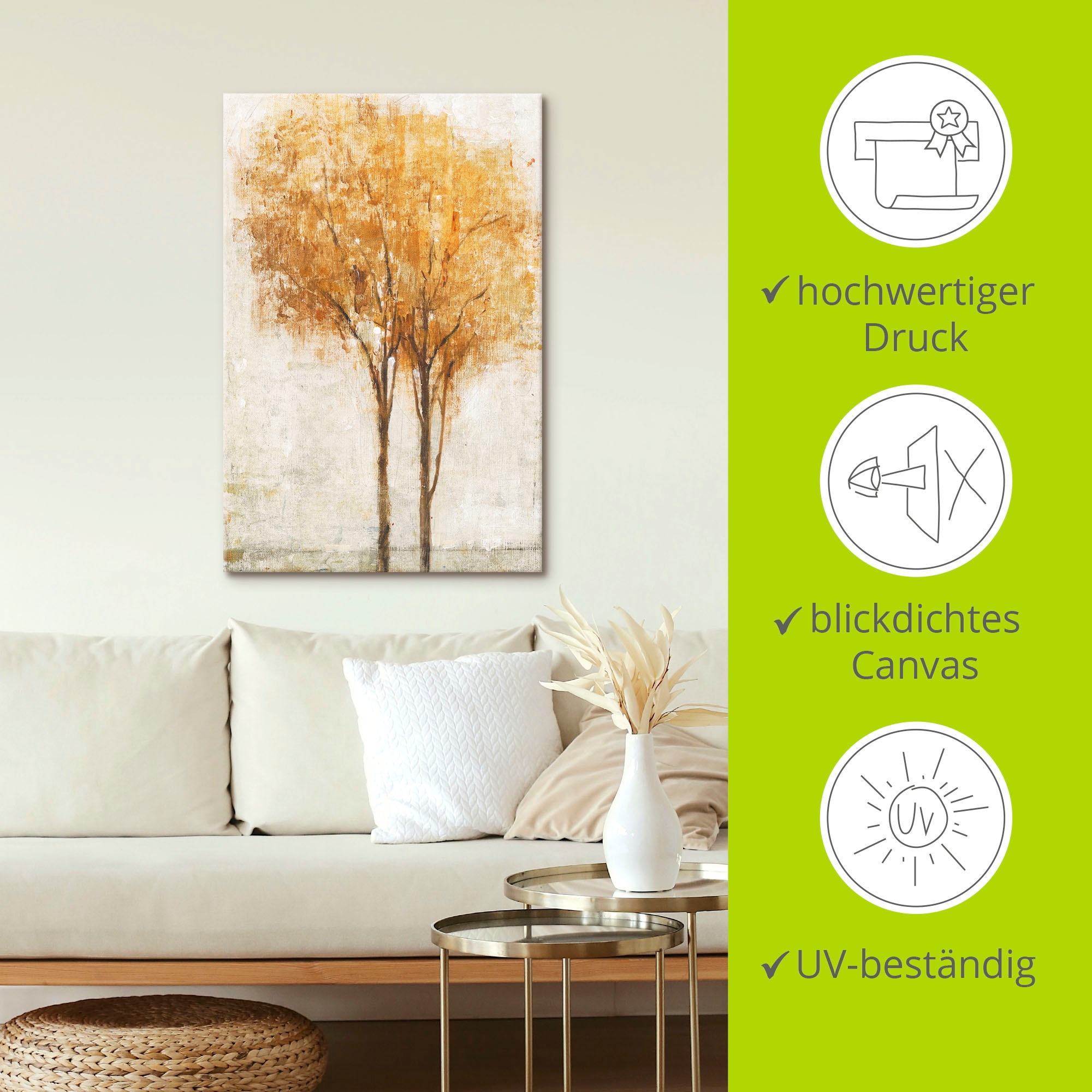 Artland Leinwandbild »Fallende Blätter II« Bäume 1 Stk. tlg. als Leinwandbild, Wandaufkleber in verschied. Größen