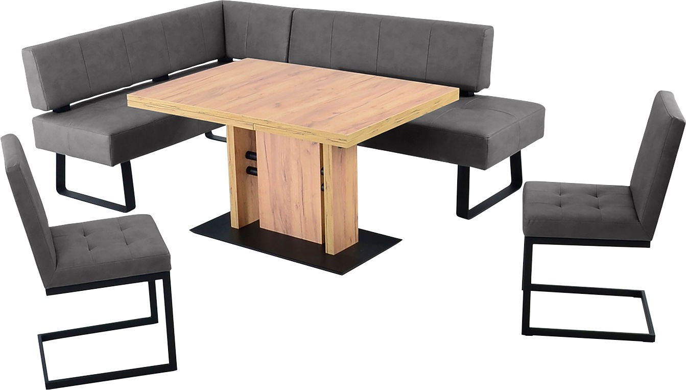 K+W Komfort & Wohnen Essgruppe »Spider II«, (4 tlg.), langer Schenkel wahweise in 2 Breiten, 2 Freischwinger, 1 Tisch