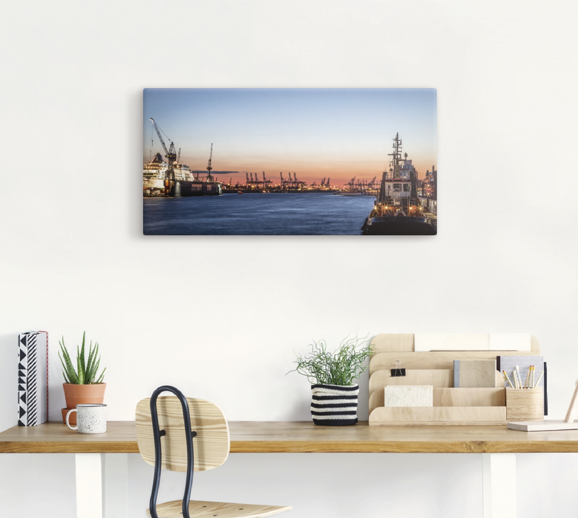 Artland Leinwandbild »Hamburger Hafen«, Deutschland, (1 St.), auf Keilrahmen gespannt