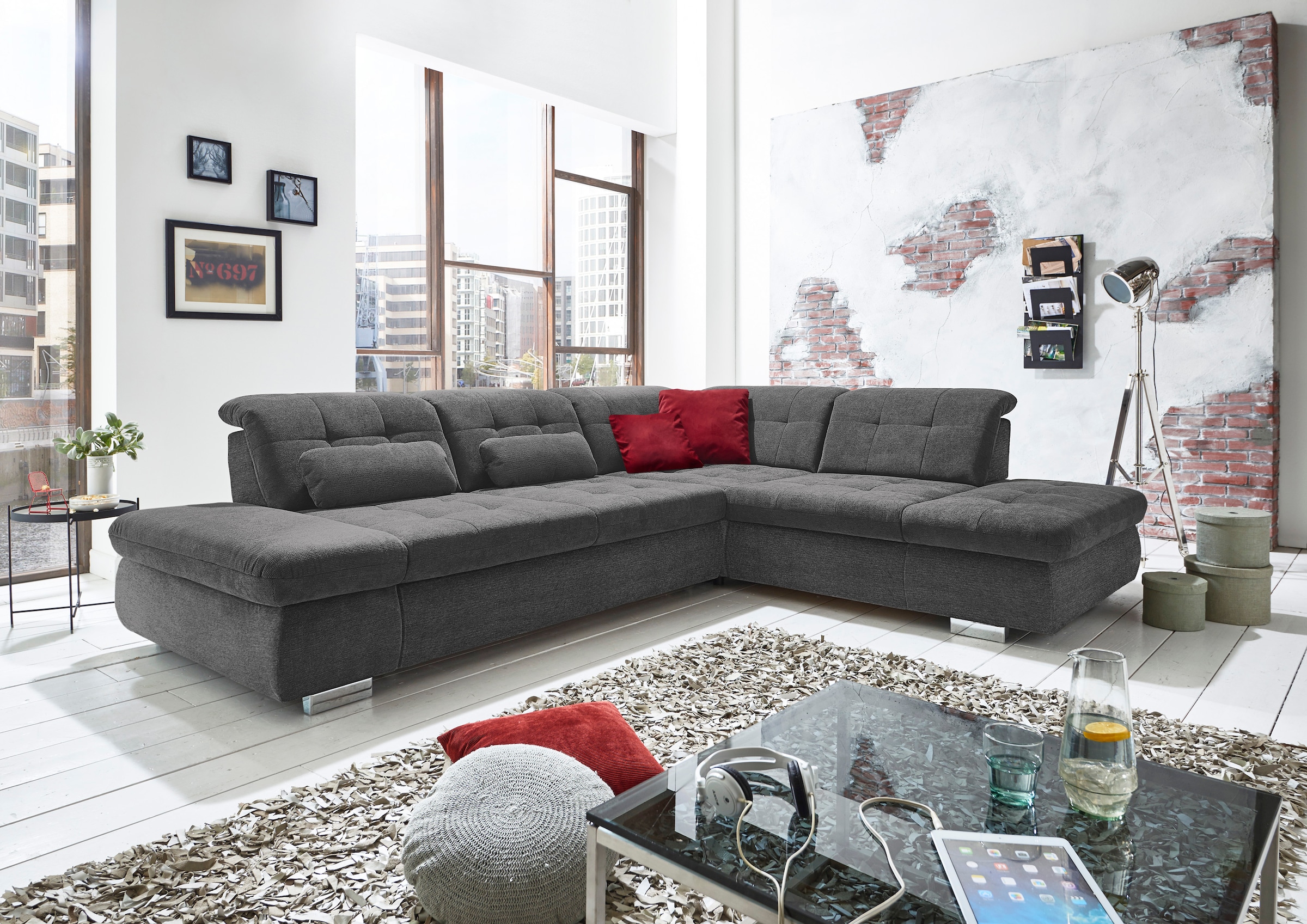 Die PlanBar Ecksofa »MP-IN17004 L-Form, Breite 323 cm, wahlweise weitere Funktionen« Kaltschaumpolsterung, inkl. Sitztiefenverstellung