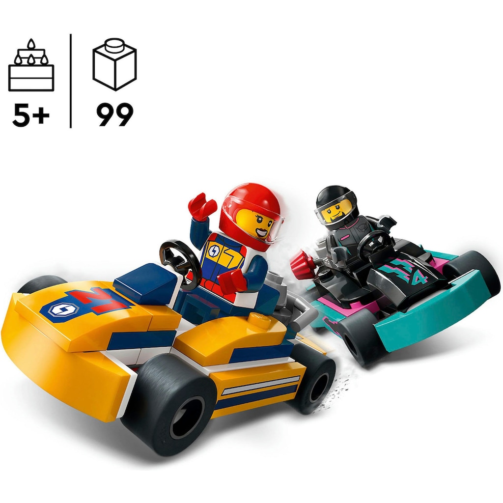 LEGO® Konstruktionsspielsteine »Go-Karts mit Rennfahrern (60400), LEGO City«, (99 St.), Made in Europe