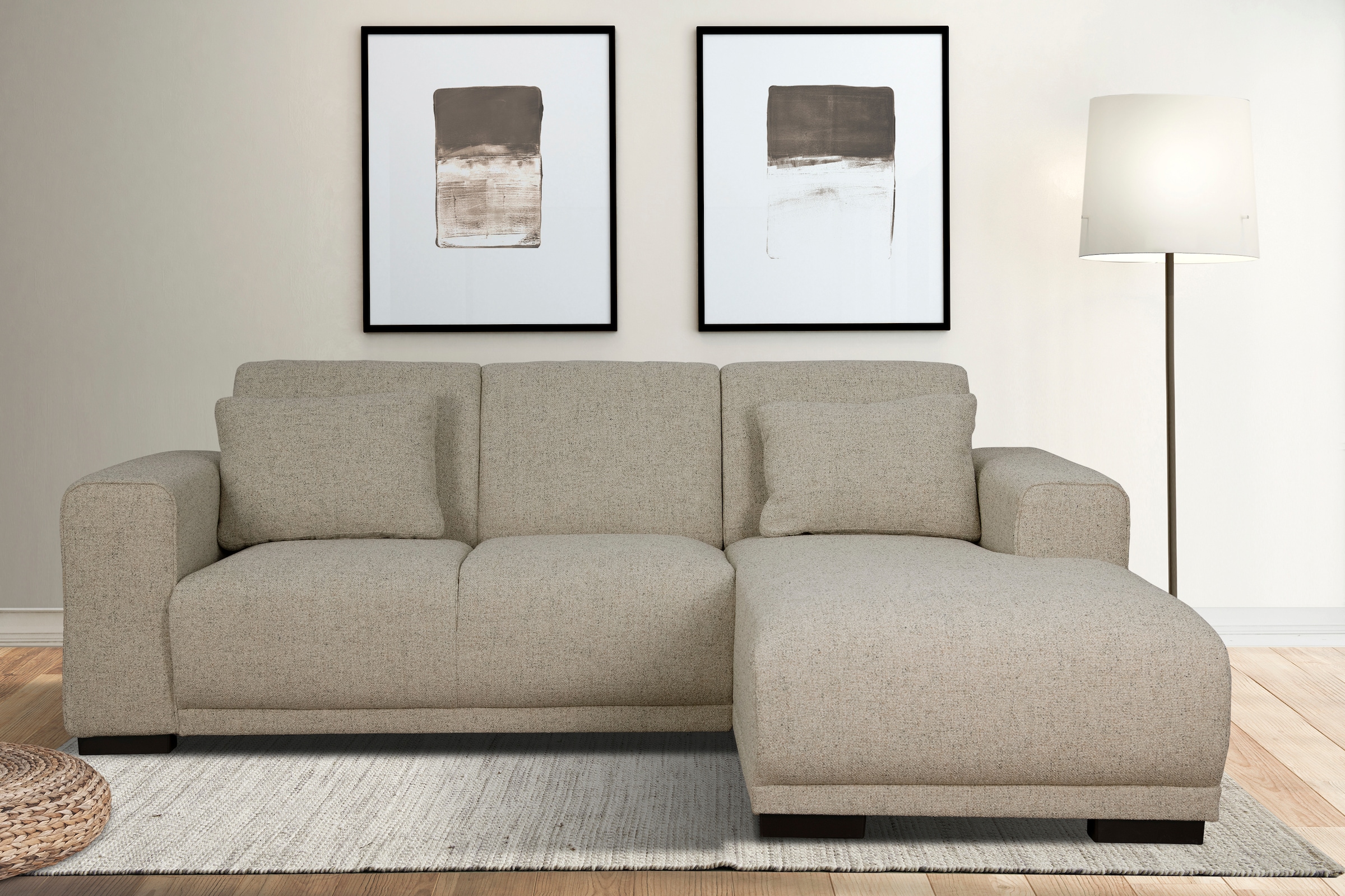 Home affaire Ecksofa »Bornholm incl. 2 Kissen, Stellmaße 234x162 cm L-Form«, Recamiere wahlweise links oder rechts bestellbar