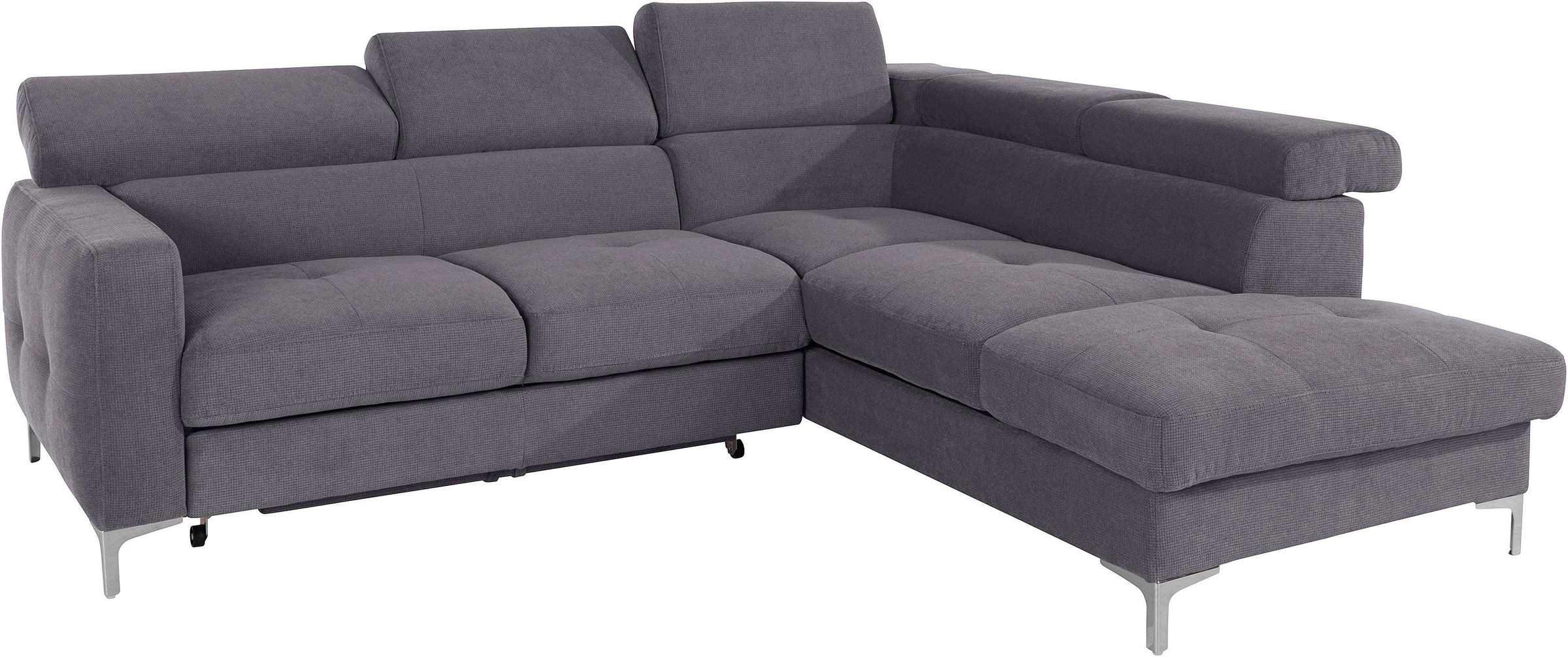 COTTA Polstergarnitur »Sammy L-Form«, (Set), Set bestehend aus: Ecksofa mit Kopfteilverstellung & Hocker