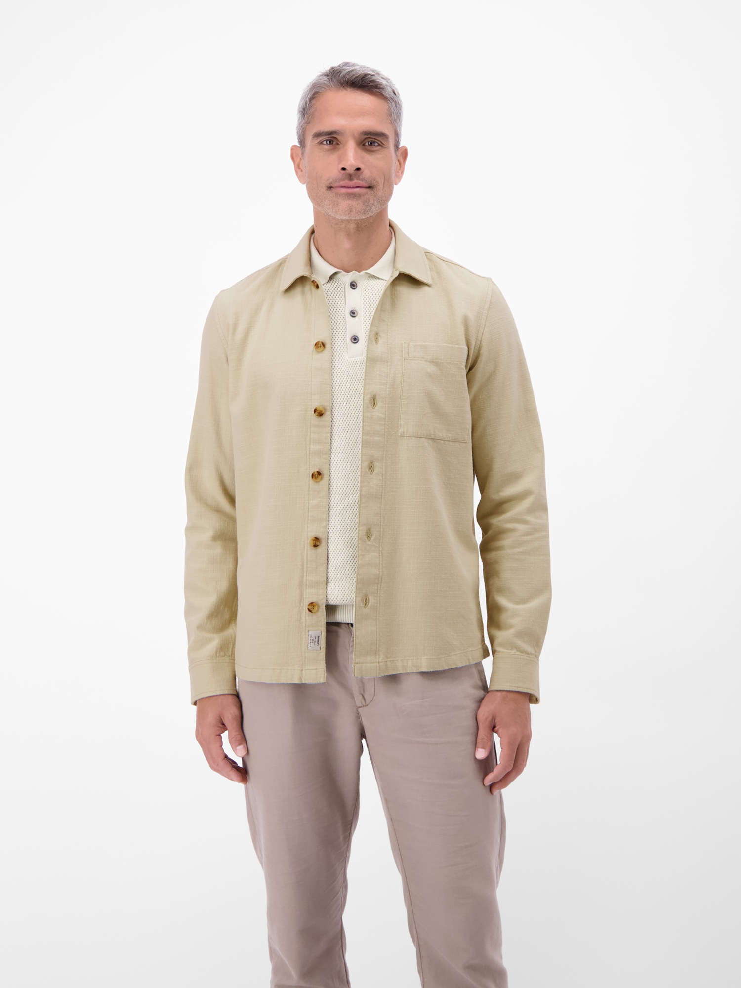 LERROS Langarmhemd »Overshirt aus 100 % Baumwolle, unifarben«