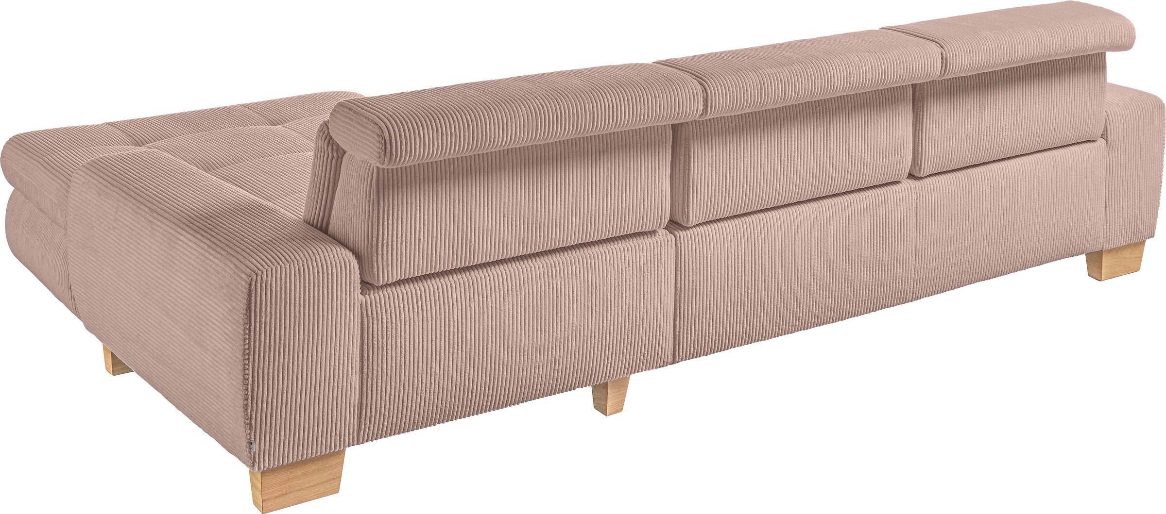 set one by Musterring Ecksofa whlw. mit Funktion, Kaltschaum, in Cord, rose, Sitzhöhe 49