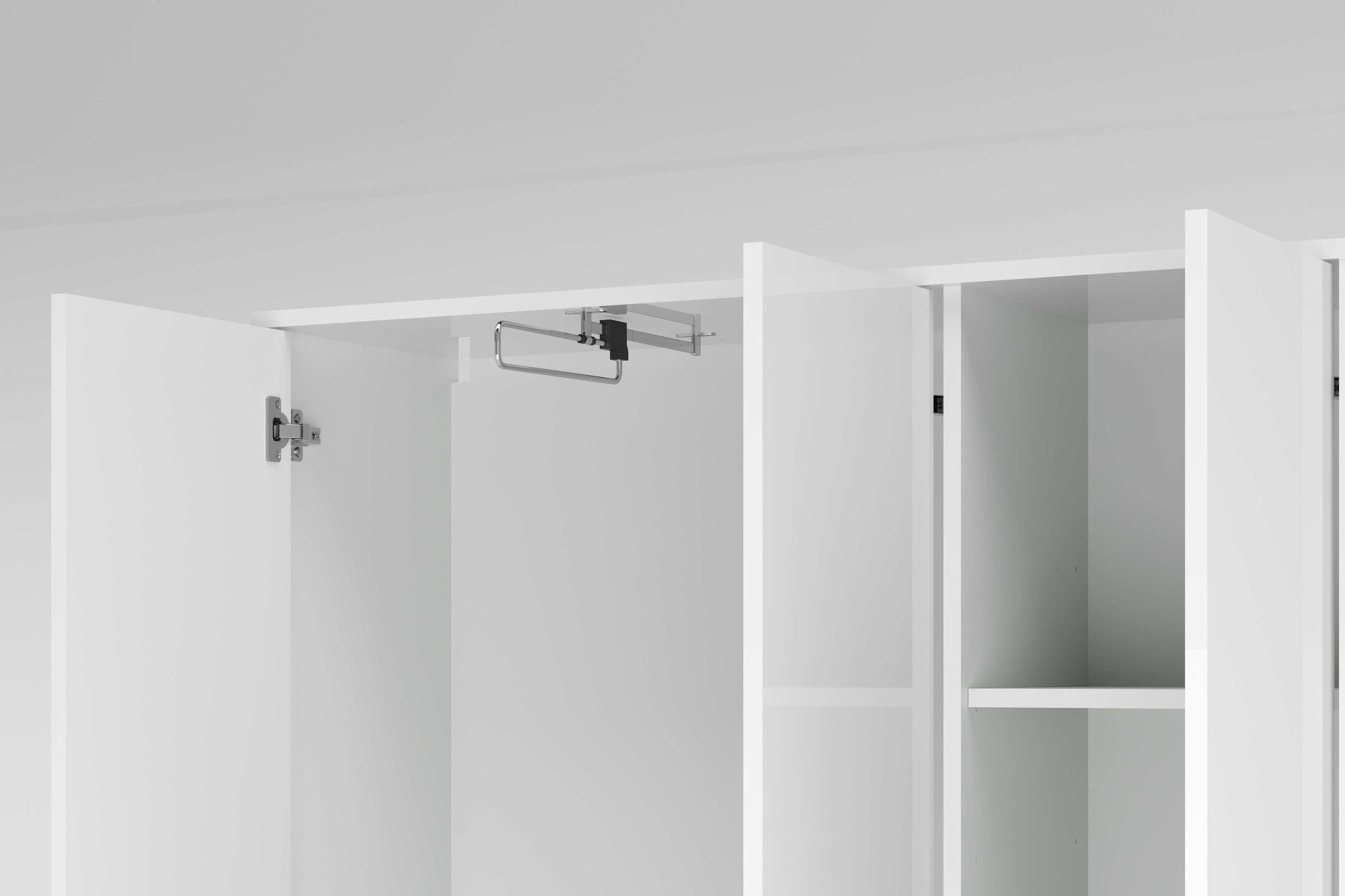 INOSIGN Mehrzweckschrank »Stauraumschrank , Breite 107 cm , Höhe 178 cm« 1 Stk. tlg. 3 Türen,1 kl.+3 große Böden,1 Auszugsstange,Schrank Hochglanz lackiert