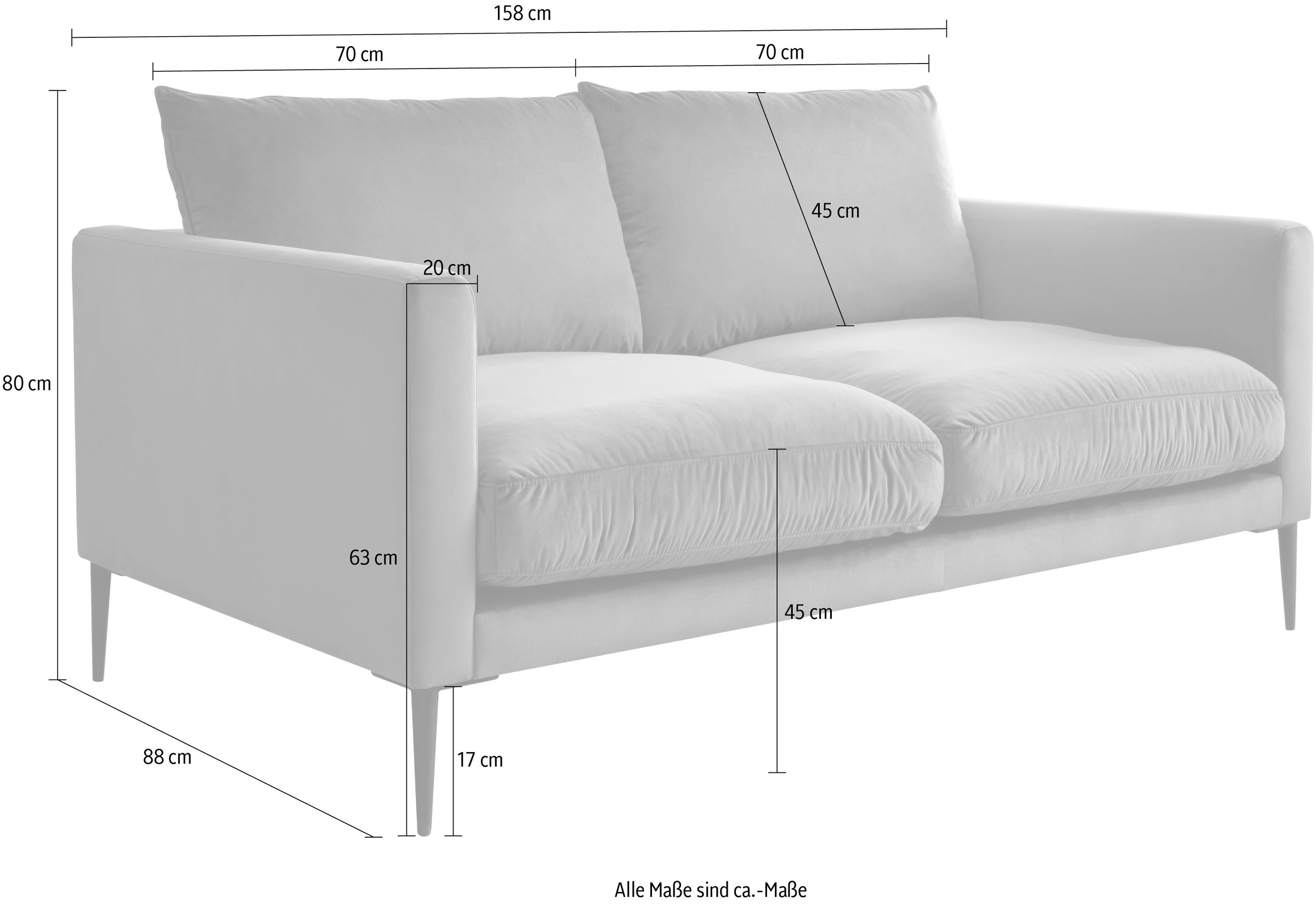 Trends by HG 2-Sitzer »Svea«, mit Metallfuß, frei im Raum stellbar