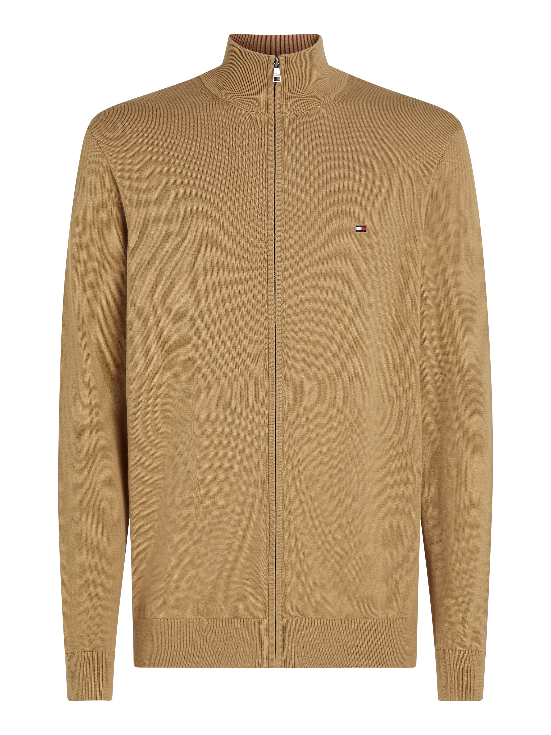 Tommy Hilfiger Strickjacke »ESSENTIAL COTTON ZIP THRU«, mit Logostickerei
