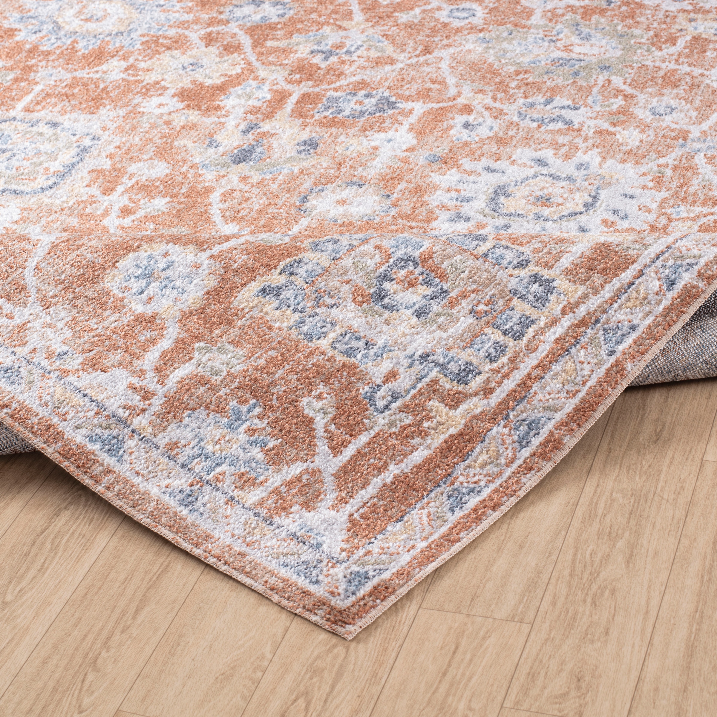 Livabliss Teppich »IQUITOS«, rechteckig, 5 mm Höhe, Maschinenwaschbar, Vintage Kurzflor Wohnzimmerteppich, Schlafzimmer