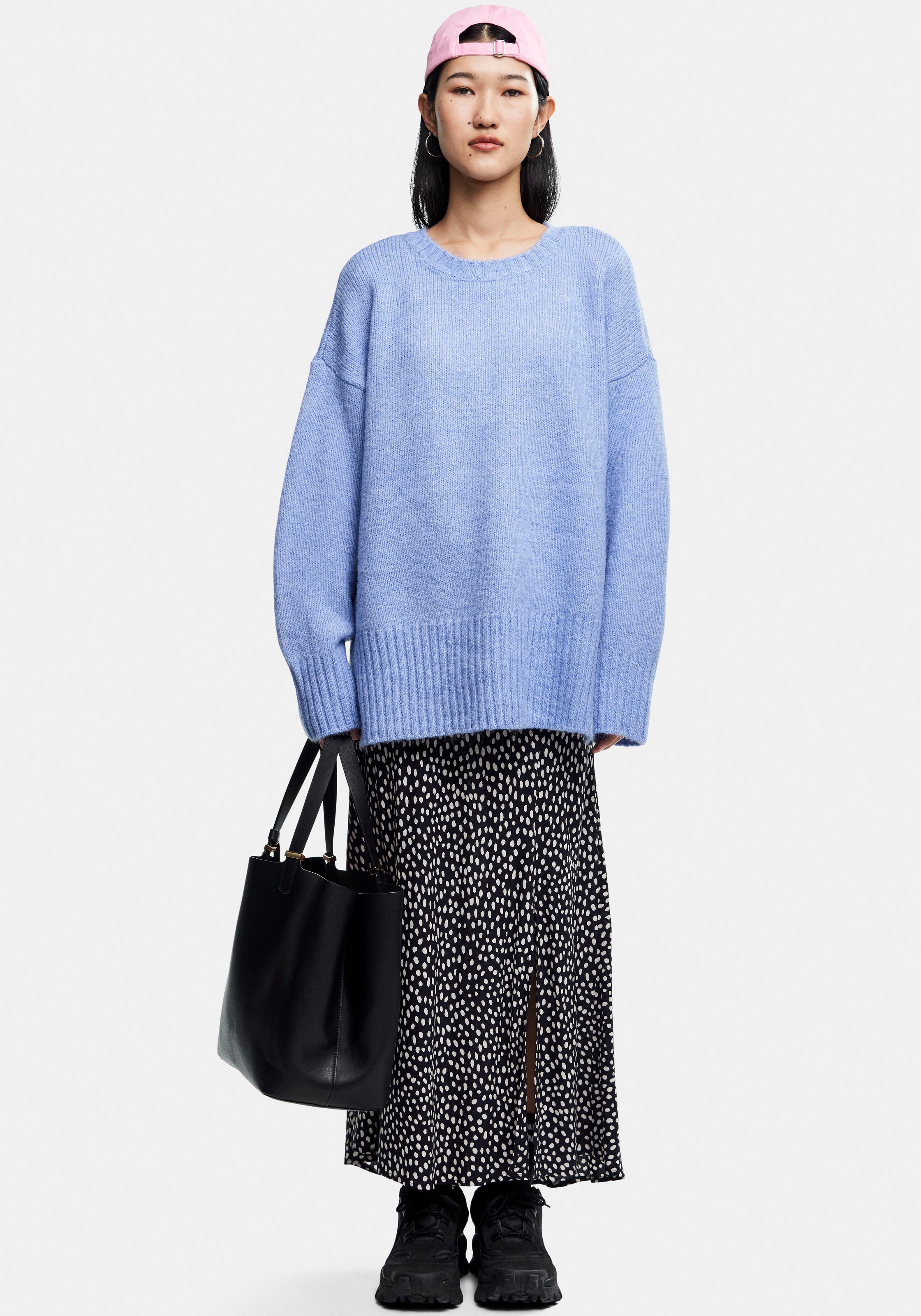 pieces Rundhalspullover »PCNANCY LS LOOSE O-NECK KNIT NOOS BC«, Oversized