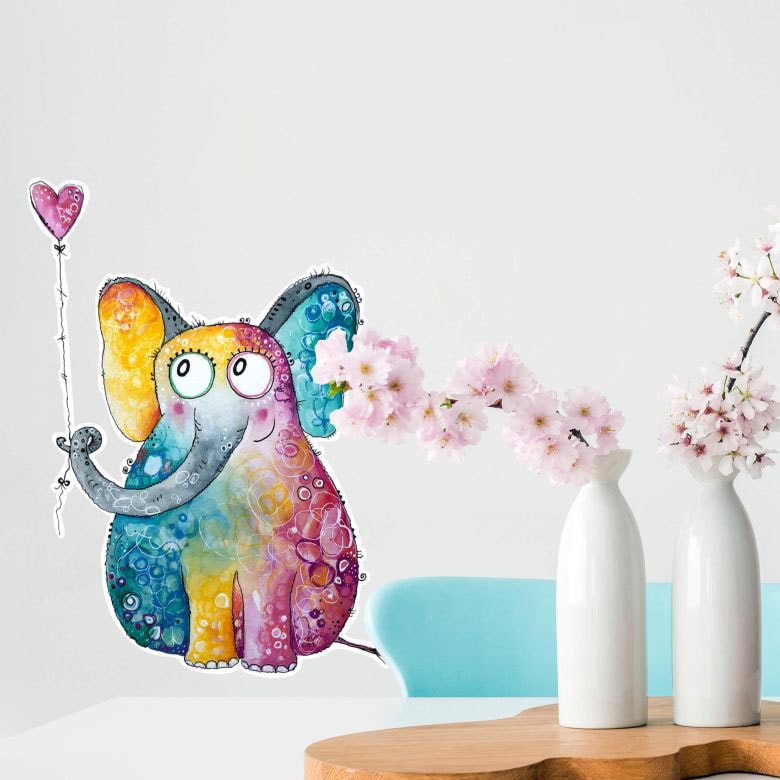 Wall-Art Wandtattoo »Elefant mit Herz bei (1 Luftballon«, OTTO St.)