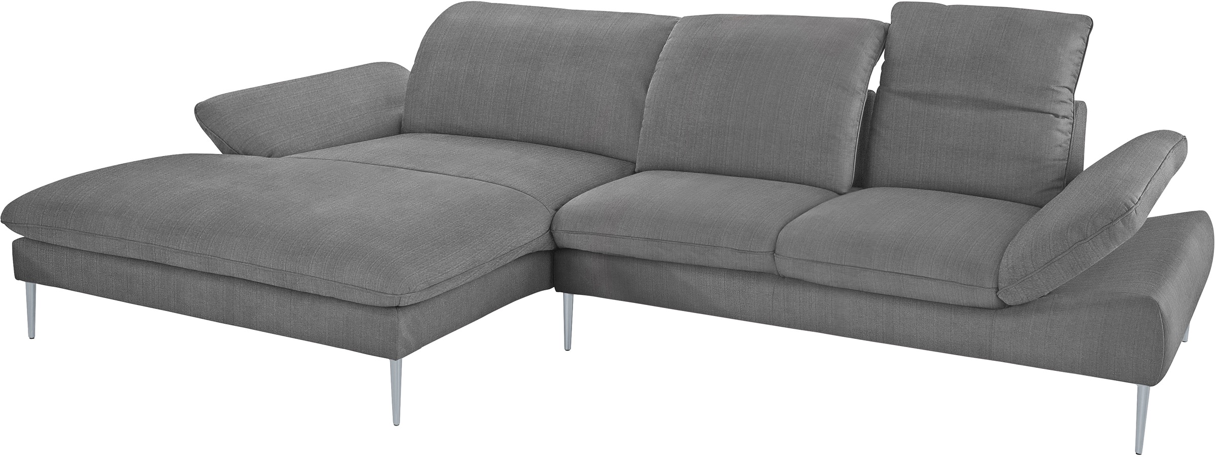 W.SCHILLIG Ecksofa »enjoy&MORE, Designsofa, bequem, zeitlos und elegant, L-Form« mit Sitztiefenverstellung, Füße silber matt, Breite 340 cm
