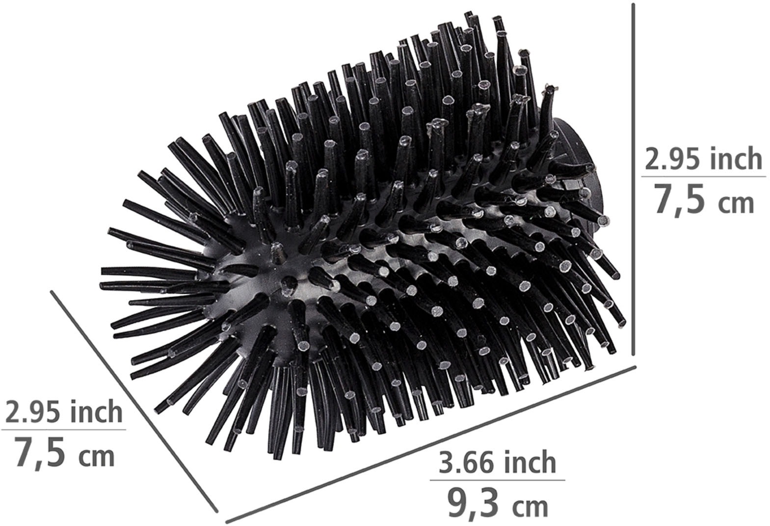 WENKO WC-Reinigungsbürste Set 4 Stk. aus Kunststoff Ersatzbürstenkopf für WENKO WC-Bürsten, Ø 7,5cm, Silikonborsten