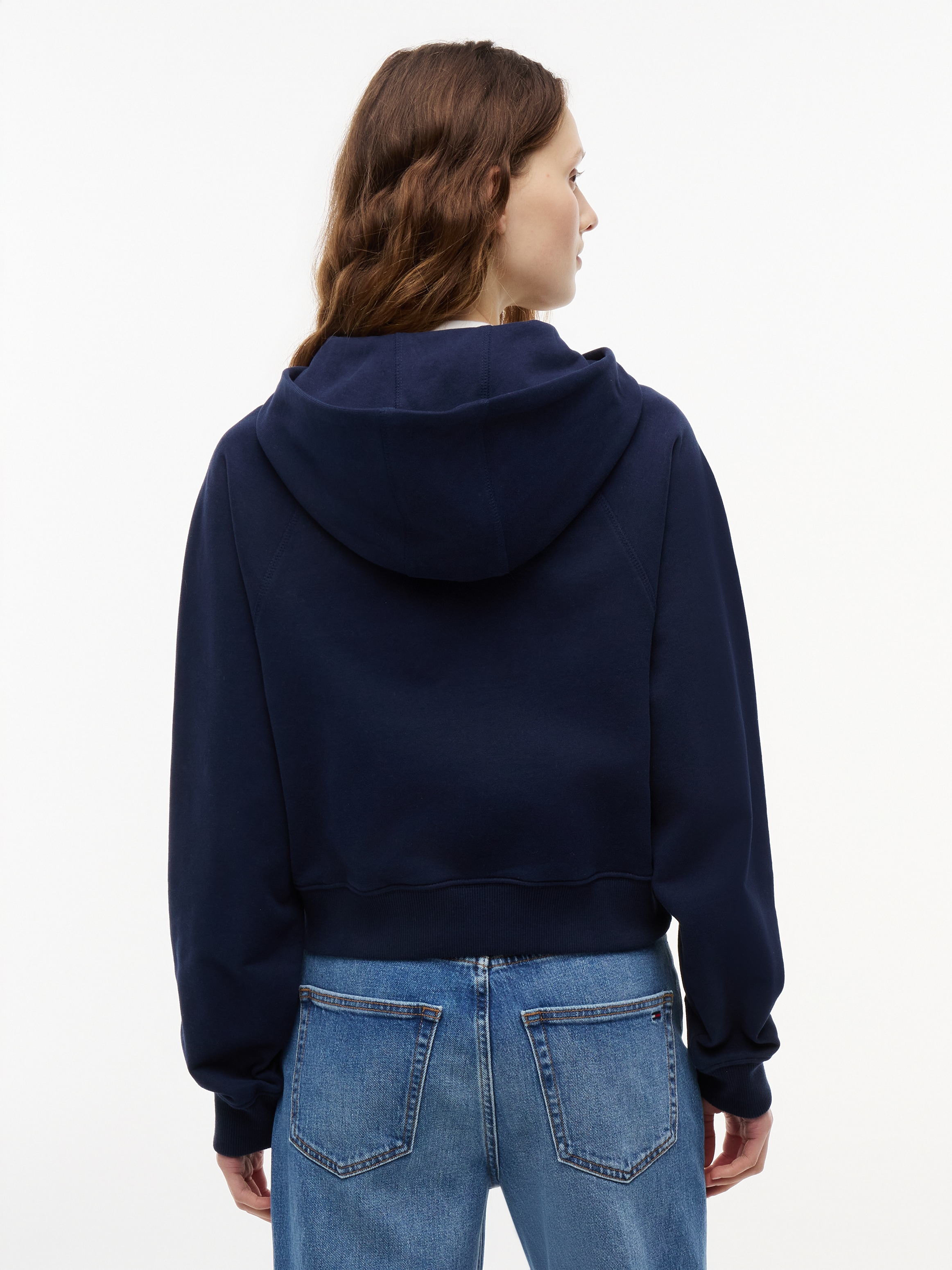 Tommy Jeans Kapuzensweatjacke »TJW BXY S FLAG ZIP THRU HOODIE« Baumwolle, Kapuze, Kängurutasche