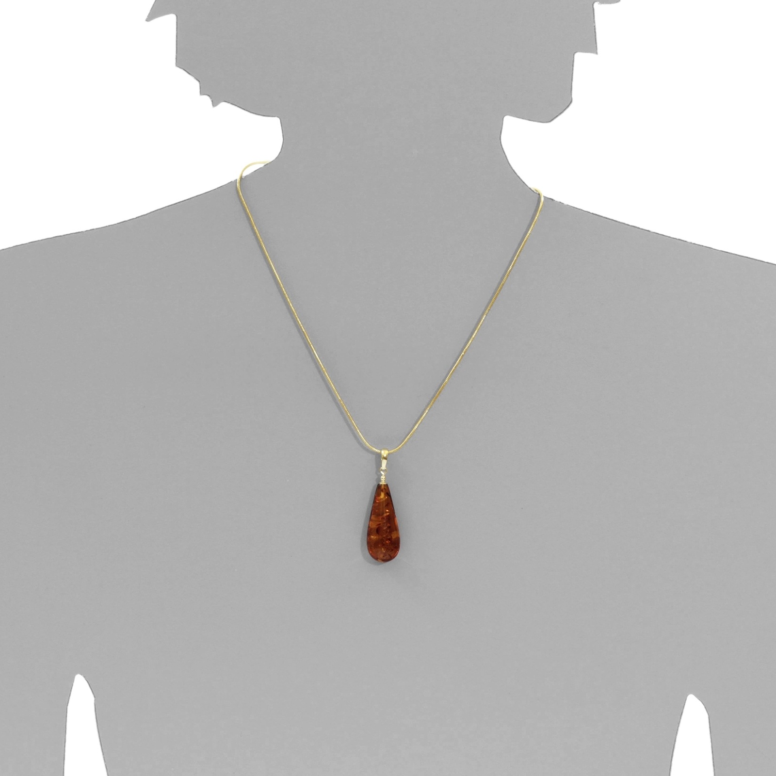 OSTSEE-SCHMUCK Kettenanhänger »- Klassisch 40 mm - Gold 333/000 - Bernstein -,«