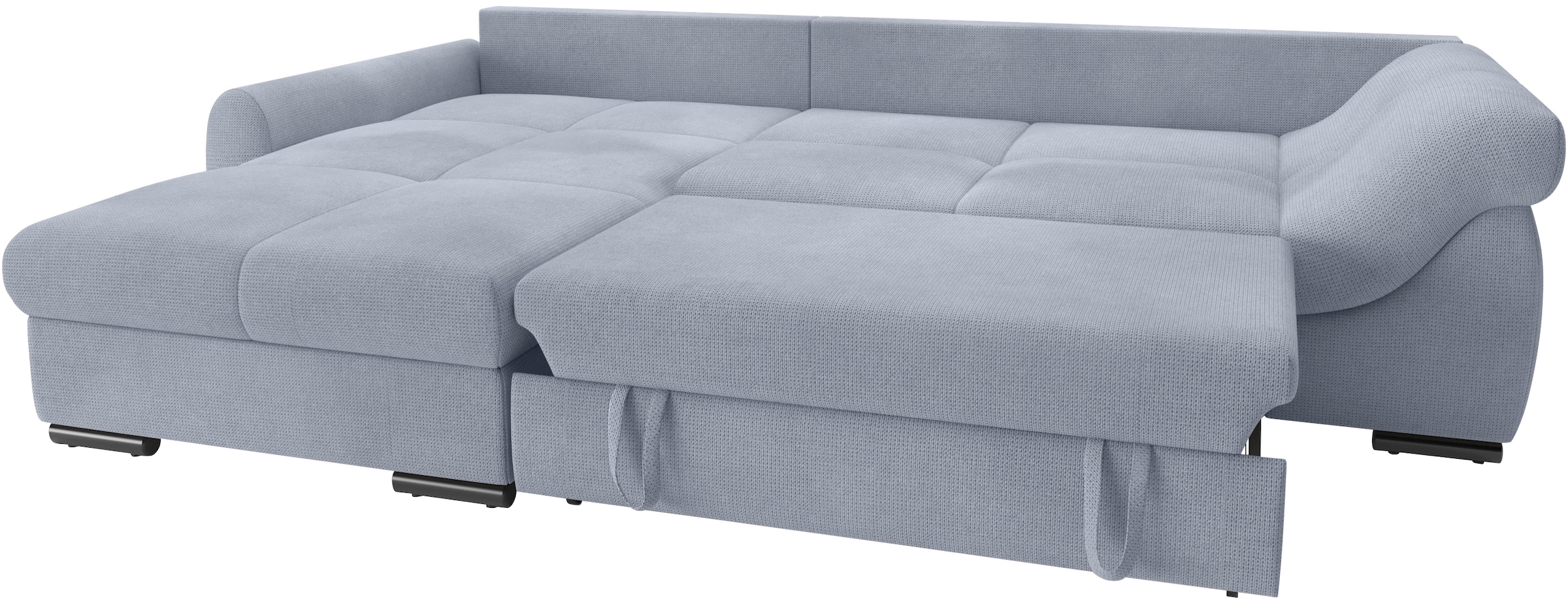 Mr. Couch Ecksofa »Livorno L-Form«, inkl. Hochschläfer-Bettauszug, XL-Bettkasten weiß beschichtet