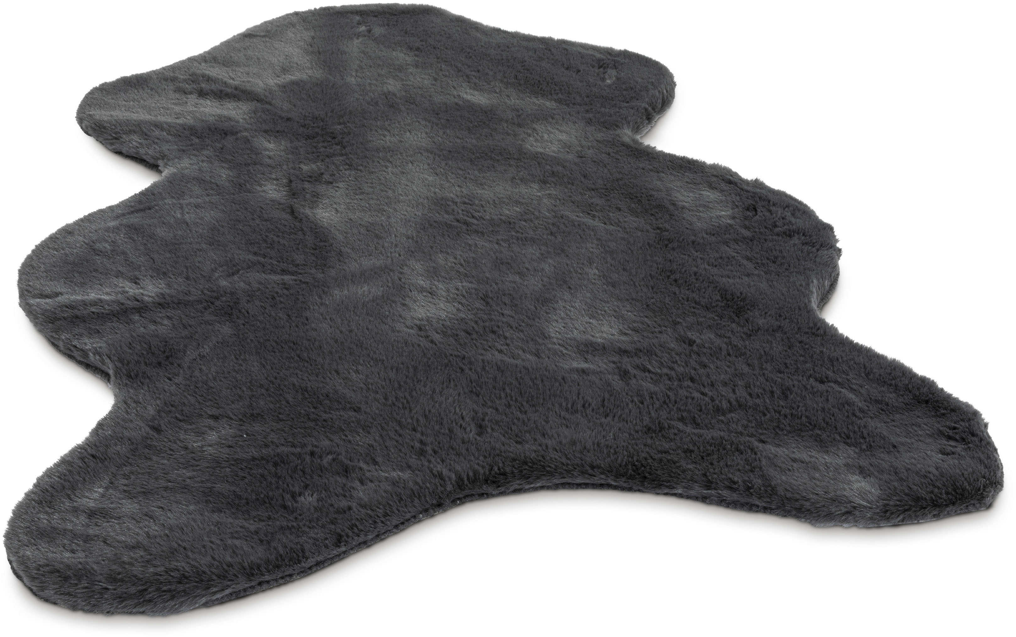 Gino Falcone Fellteppich »Giorgia« fellförmig 20 mm Höhe Kunstfell, superweich - ein echter Kuschelteppich in grau