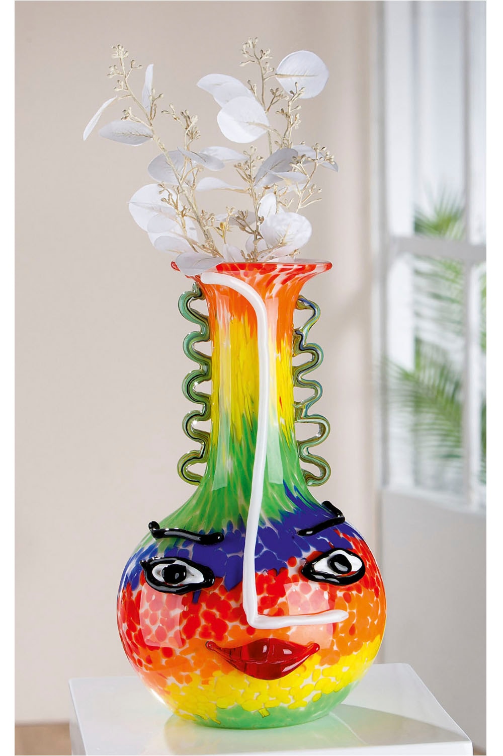 Casablanca by Gilde Tischvase »Glasart Designvase "Salvato" aus Glas«, (1 St.), durchgefärbt, handgearbeitet und mundgeblasen
