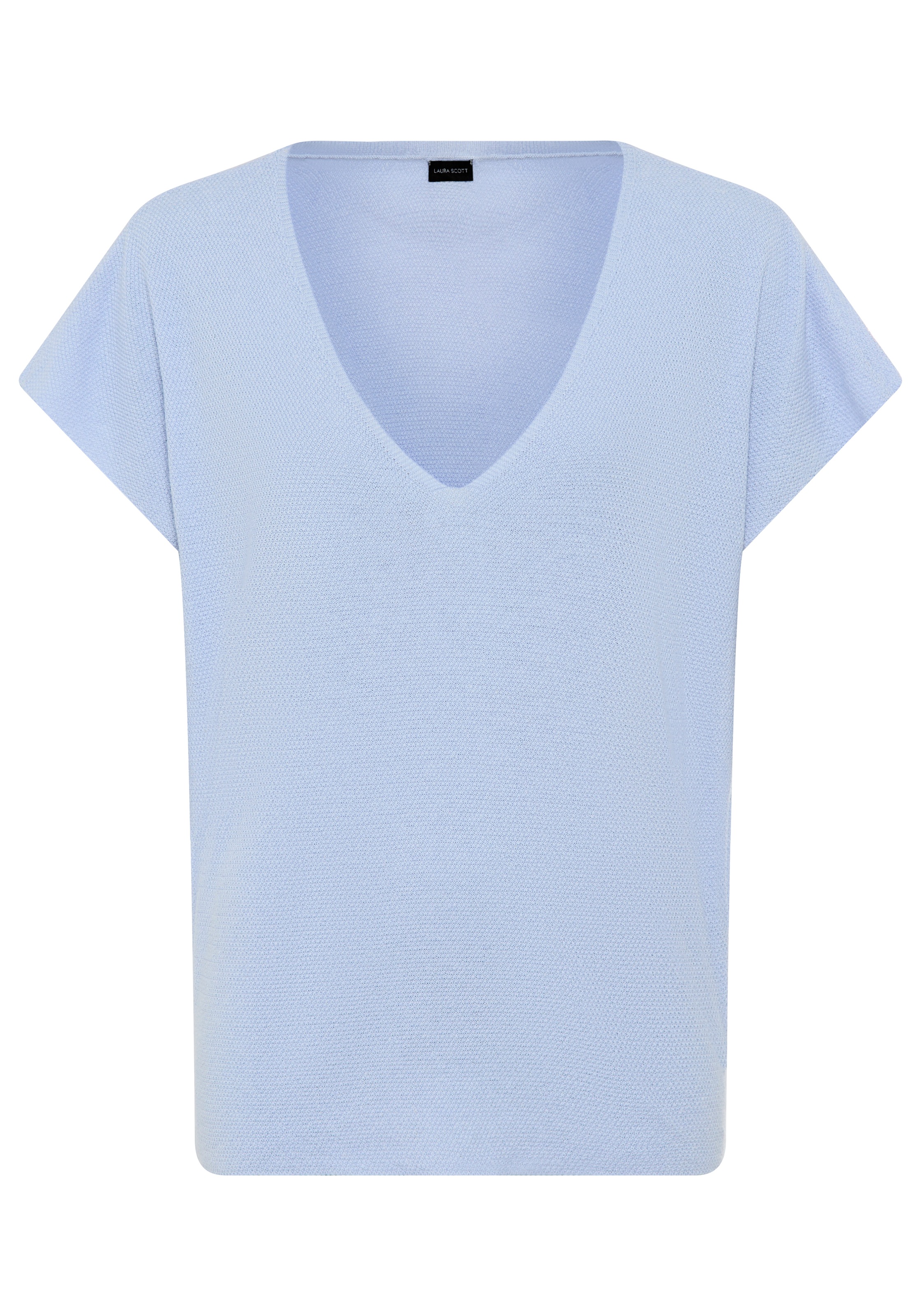 Laura Scott Kurzarmpullover mit modernem Perlstrick und lässiger Passform