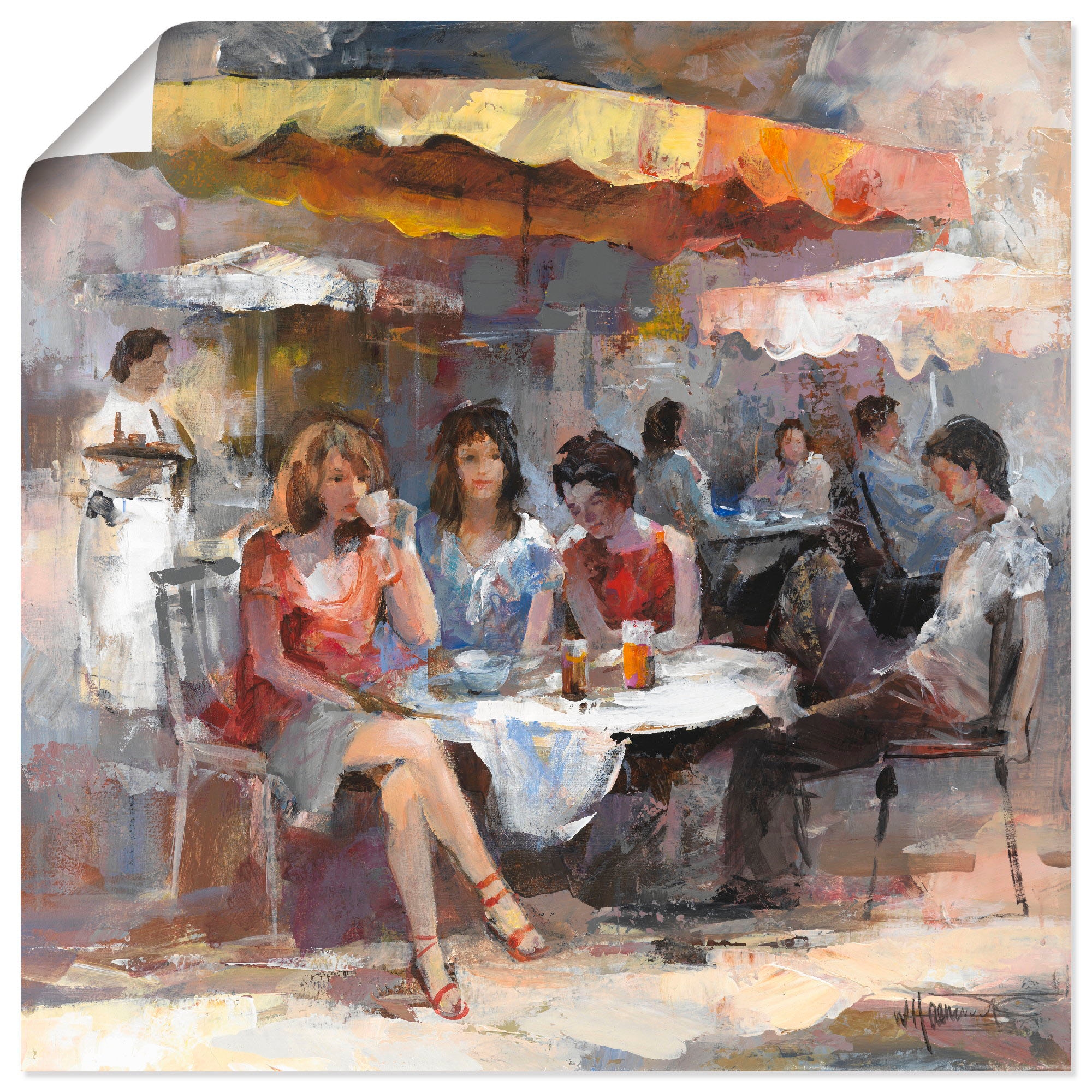 Artland Wandbild »Damen im Café OTTO in Wandaufkleber Gruppen II«, Größen & Leinwandbild, (1 Poster online kaufen bei versch. St.), Familien, als oder