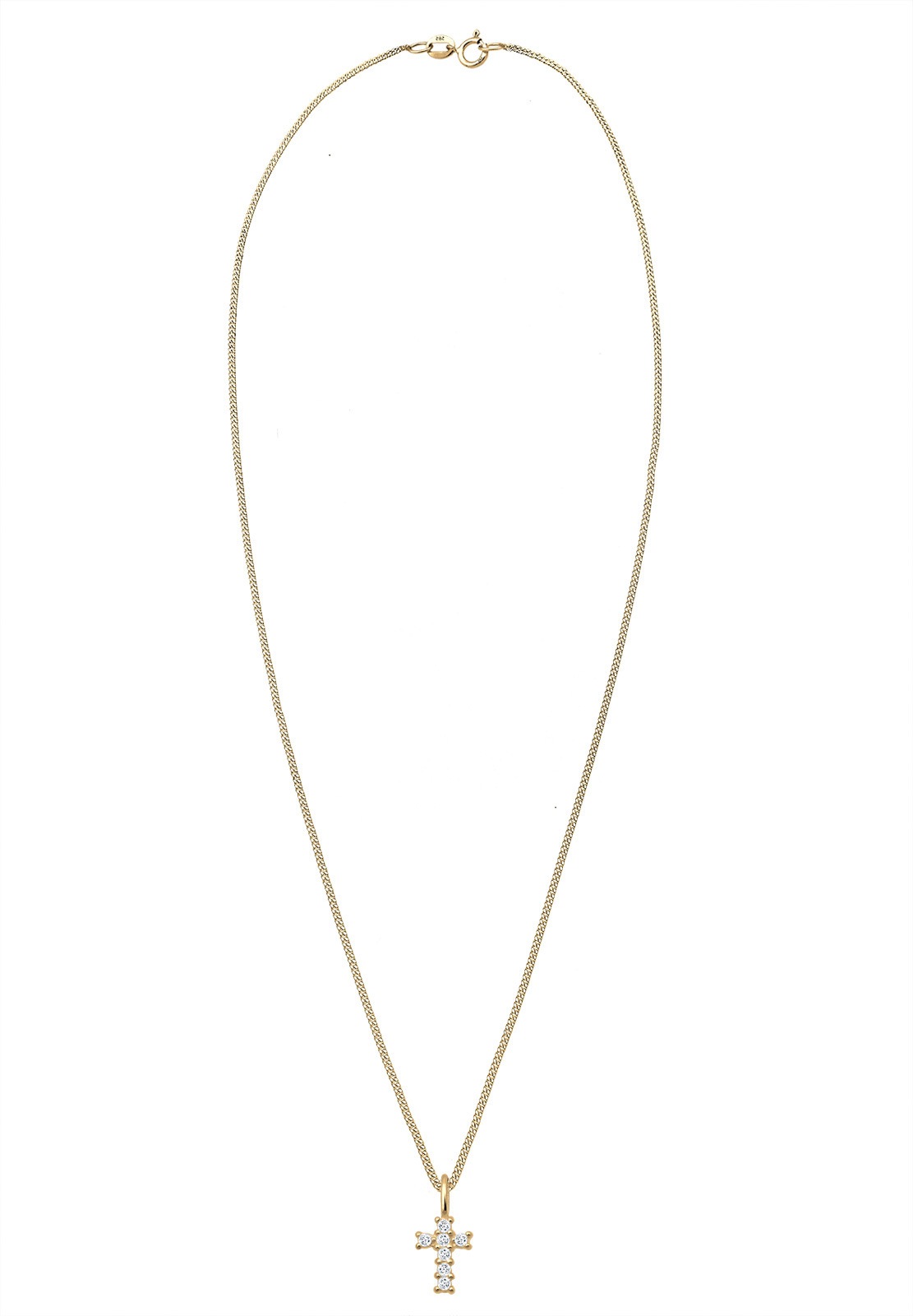 Elli Premium Silberkette »Halskette Kreuz Religion Glaube Symbol Topas 585 Gelbgold«