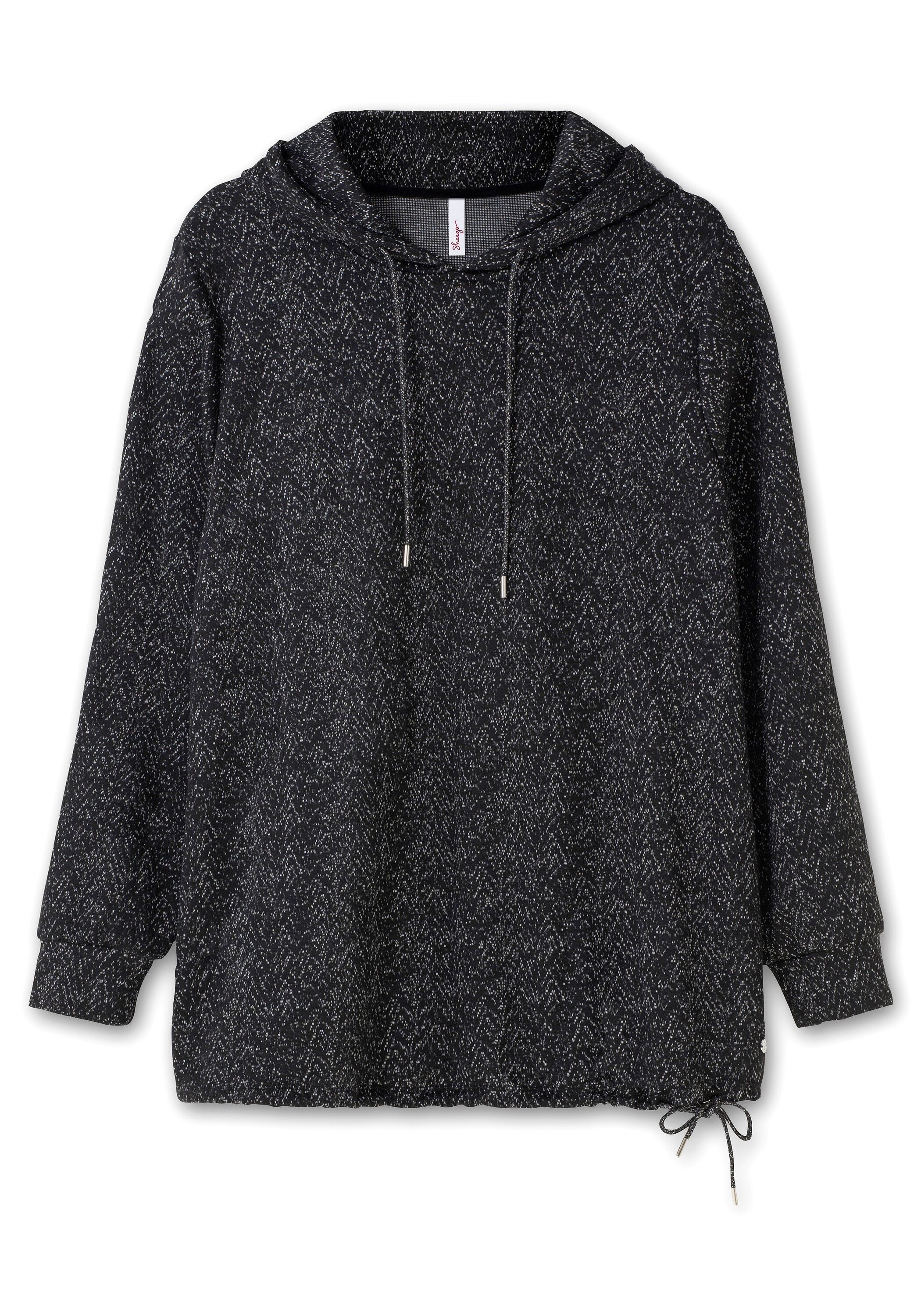 Sheego Kapuzensweatshirt »Sweatshirt in Salz-und-Pfeffer-Optik«, in Salz-und-Pfeffer-Optik
