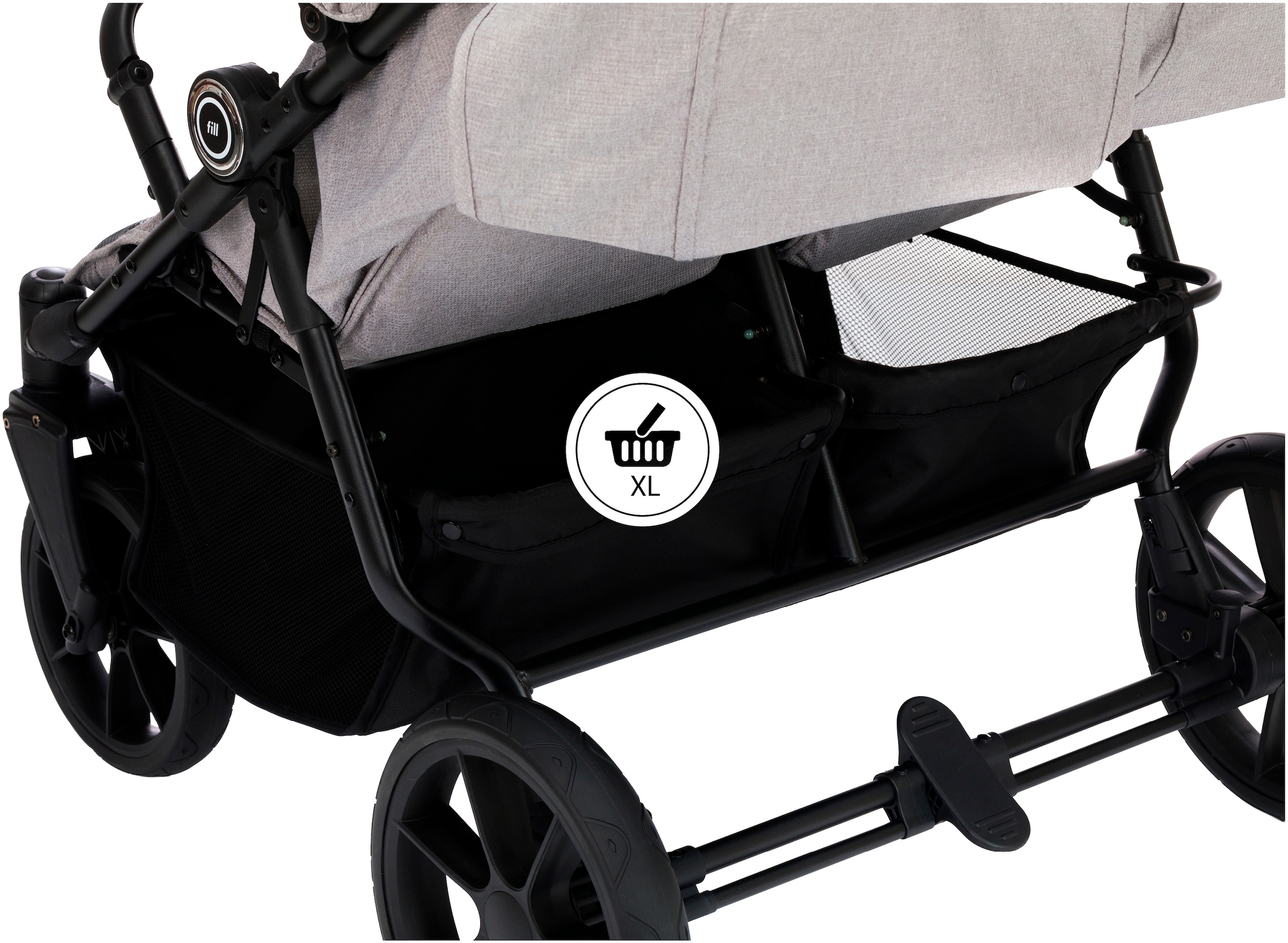 Fillikid Zwillingsbuggy »Duette, grau« 22 kg auch als Geschwisterwagen verwendbar; nur 75 cm breit