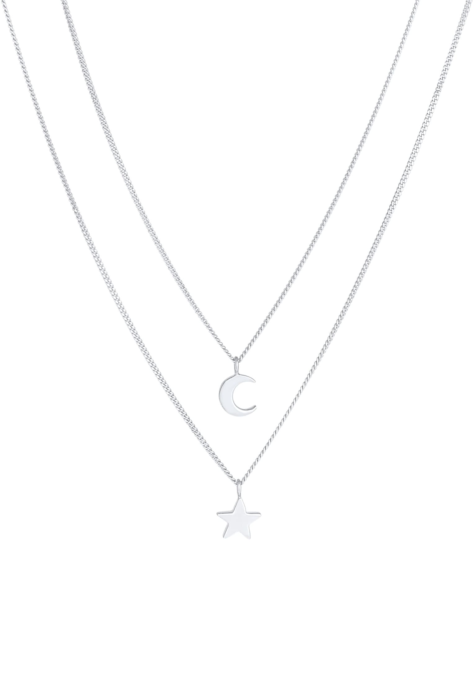 Elli Silberkette »Halskette Layer Stern Mond Astro 925 Silber«