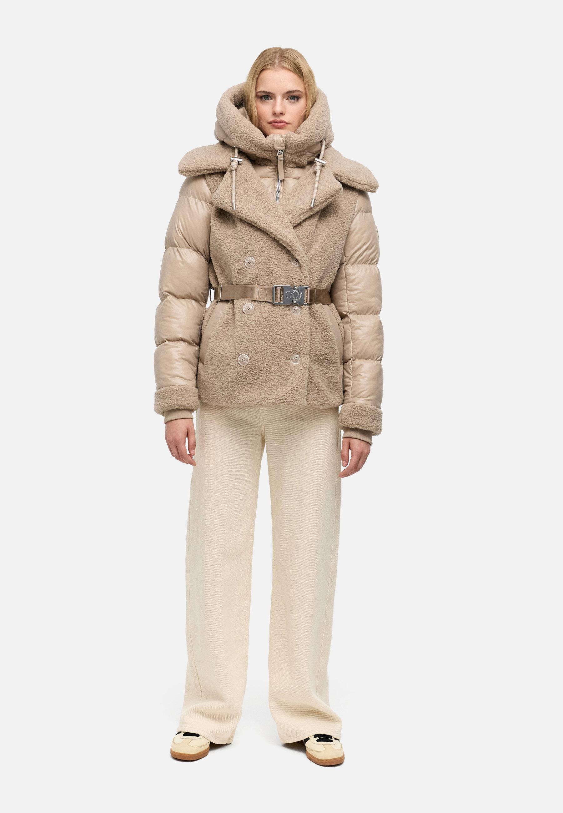 Navahoo Winterjacke »Winterjacke Kuschelhäschen 14« mit Kapuze Warme Jacke im Teddy-Stepp-Materialmix mit Kapuze
