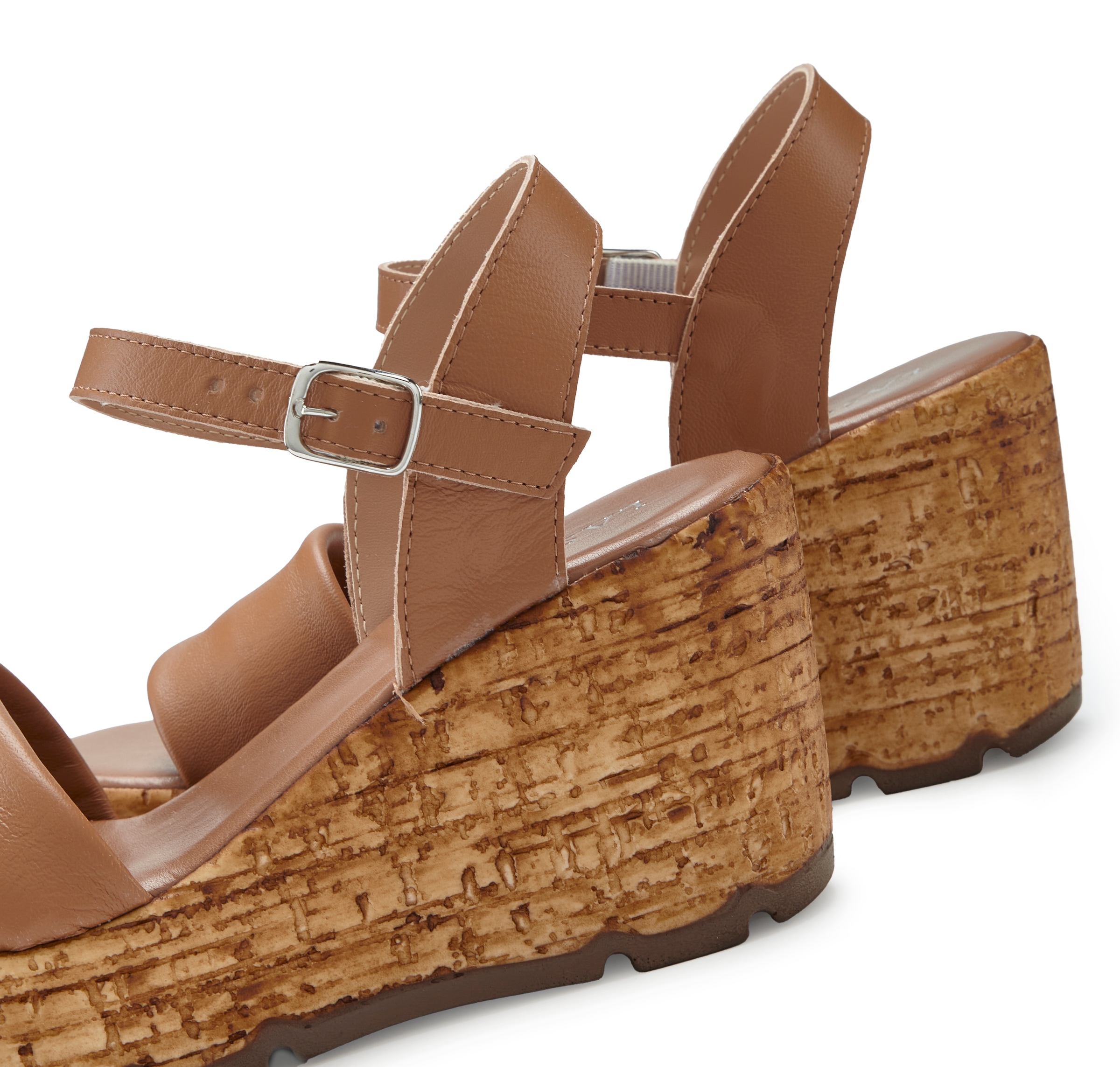 LASCANA Sandalette »Sommerschuh, offener Schuh, Sandale, Keilsandalette,«  NEU aus Leder mit Keilabsatz