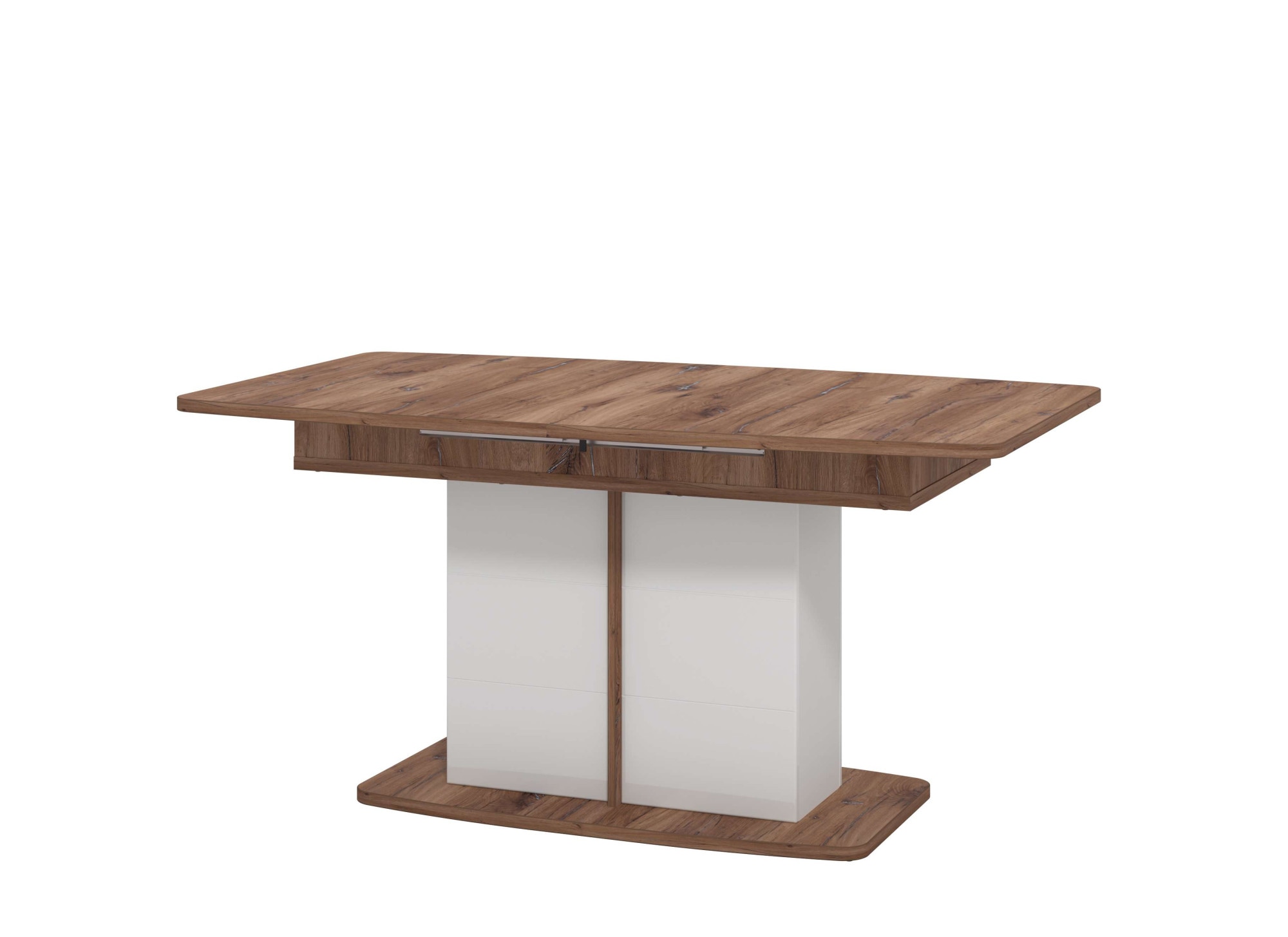 INOSIGN Esstisch »Burgundy 160 cm, modernes Design, Verlängerbar durch Einlegeplatte« max. Breite 200 cm, Farbkombination aus Flagstaf Eiche und Weiß