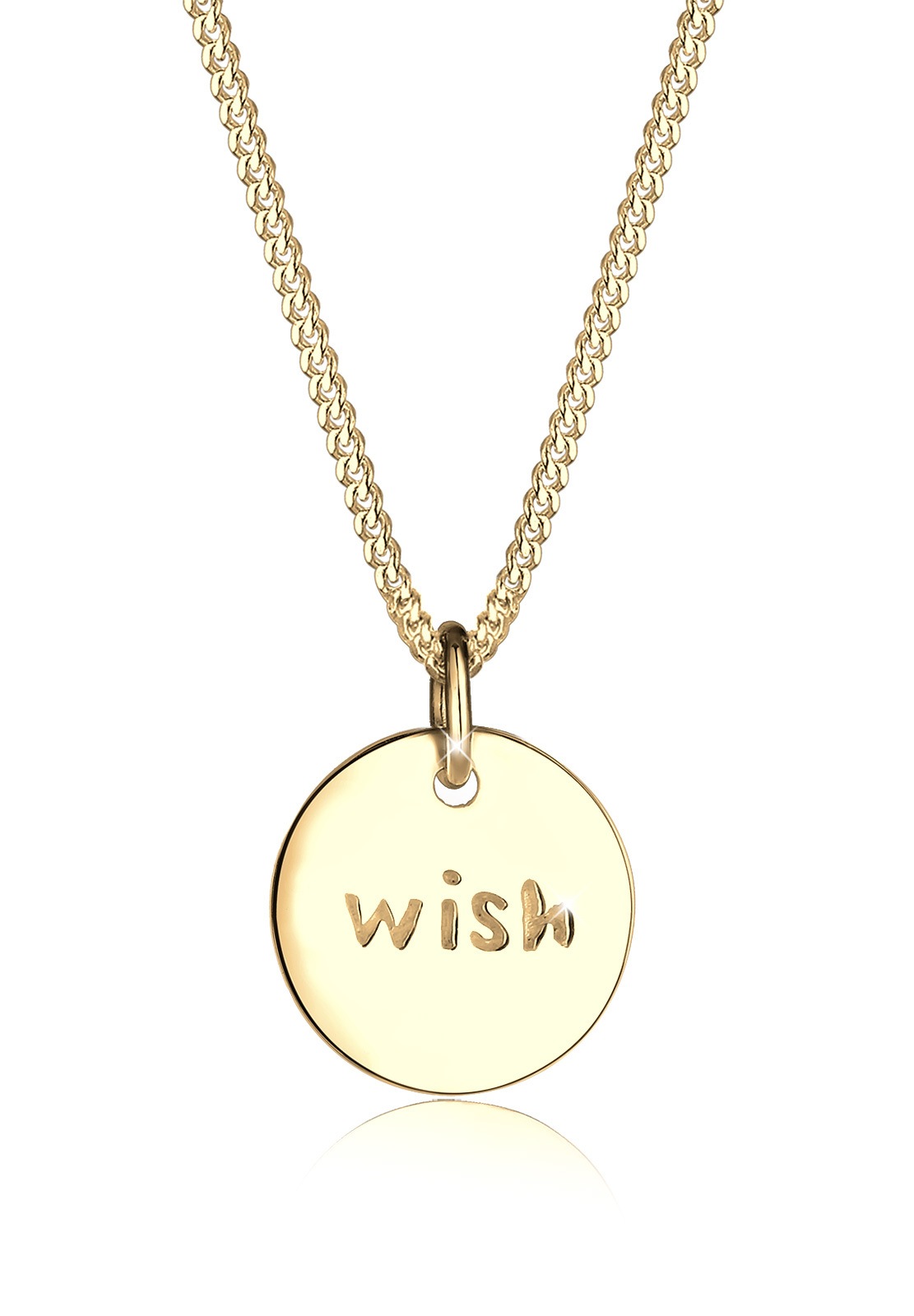 Elli Collierkettchen »Wish Wunsch Schriftzug Wording 925 Sterling Silber«